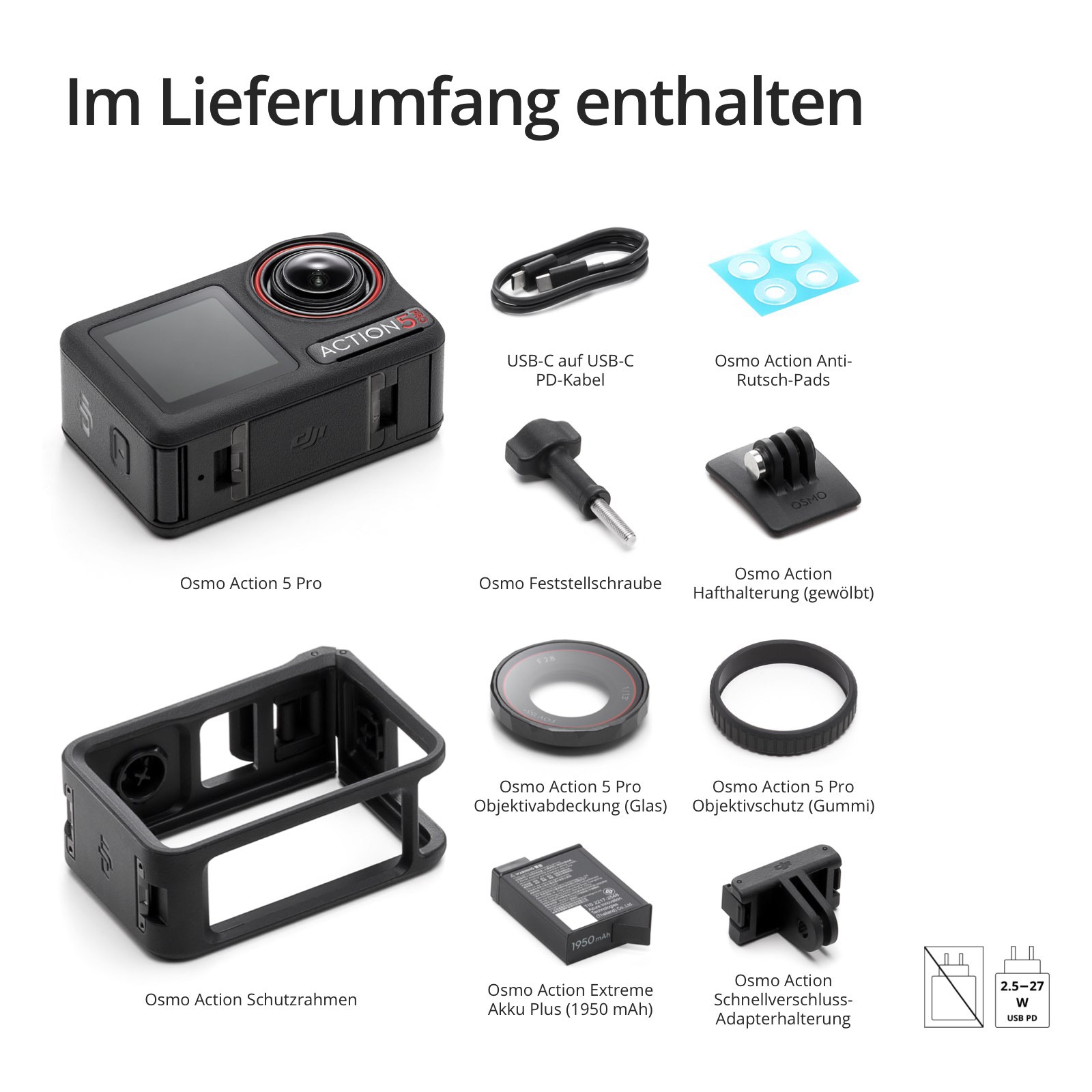 DJI Action Cam »Osmo Action 5 Pro Standard Combo« 4K Ultra HD Bluetooth