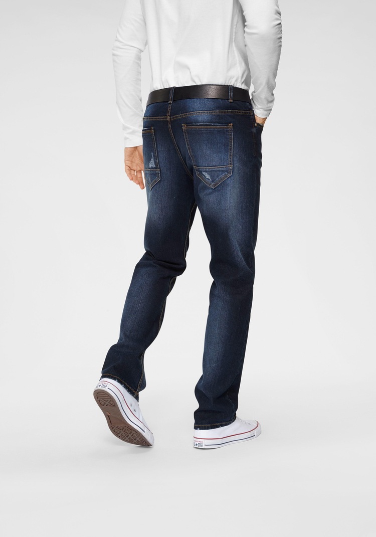 Straight-Jeans, mit Elasthan