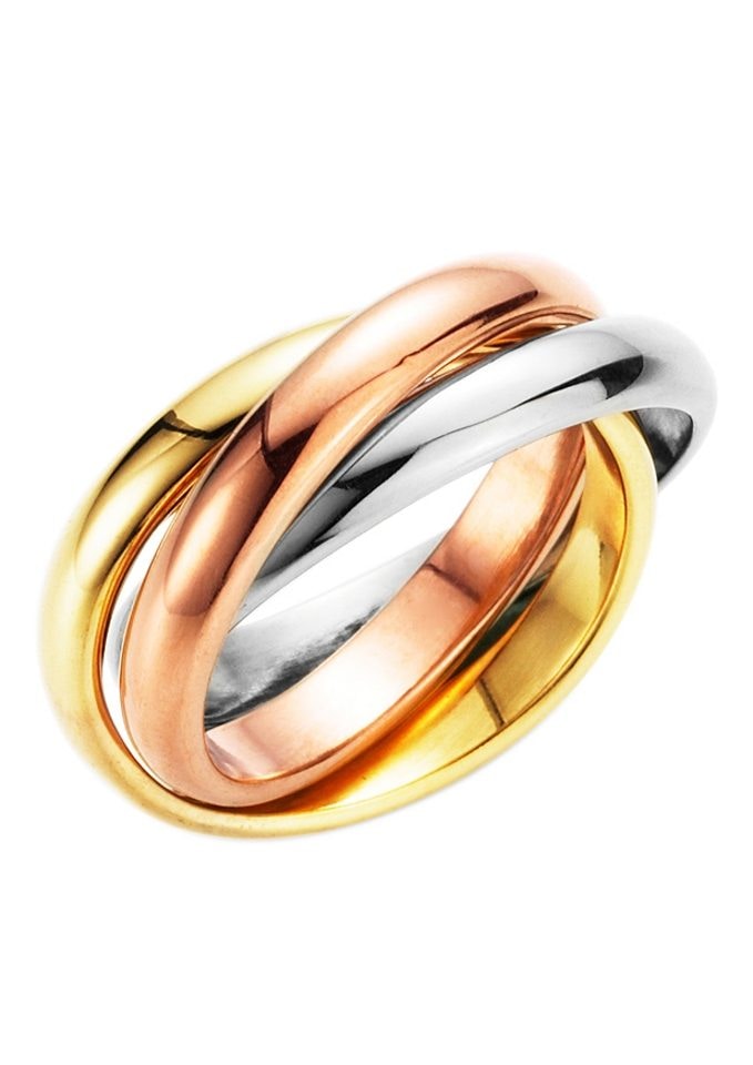 Firetti Fingerring »Schmuck Geschenk, 3-fach verschlungen, tricolor«