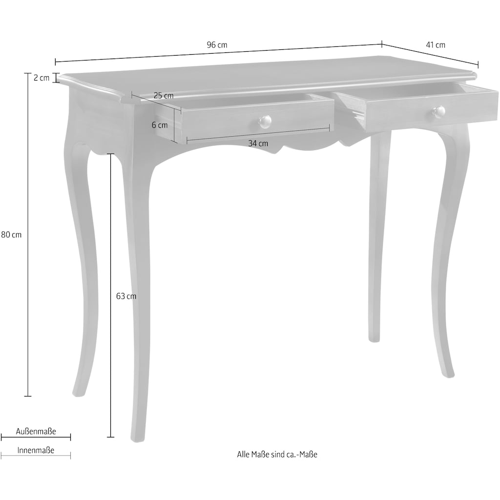 Home affaire Schreibtisch »Imperatrice«, Breite 96 cm