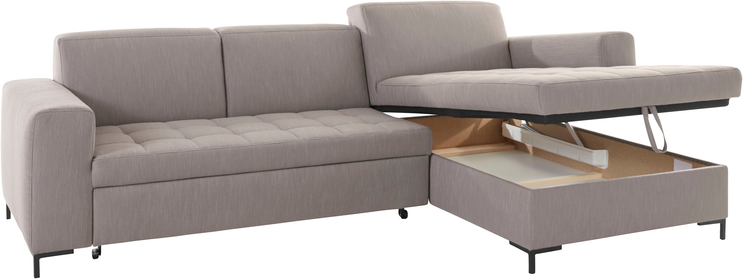 OTTO products Ecksofa »Grazzo L-Form«, hochwertige Stoffe aus recyceltem Material, Steppung im Sitzbereich