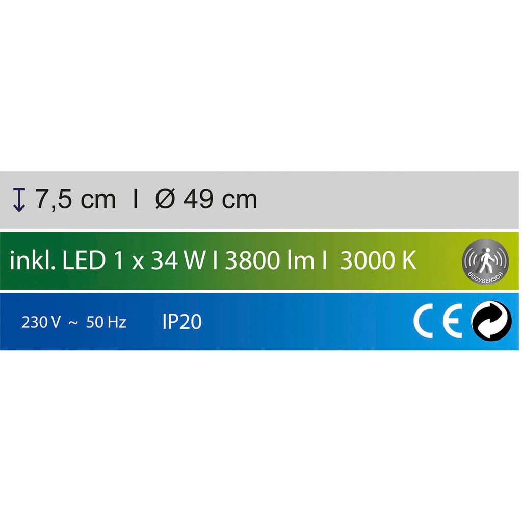 FISCHER & HONSEL LED Deckenleuchte »Jaso BS«, 1 flammig-flammig