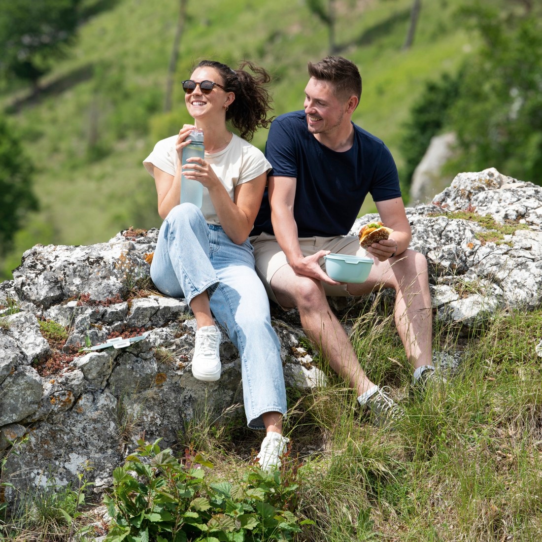 Xavax Trinkflasche »Trinkflasche, 1 l (Sport Trinkflasche auslaufsicher, für Kohlensäure)«