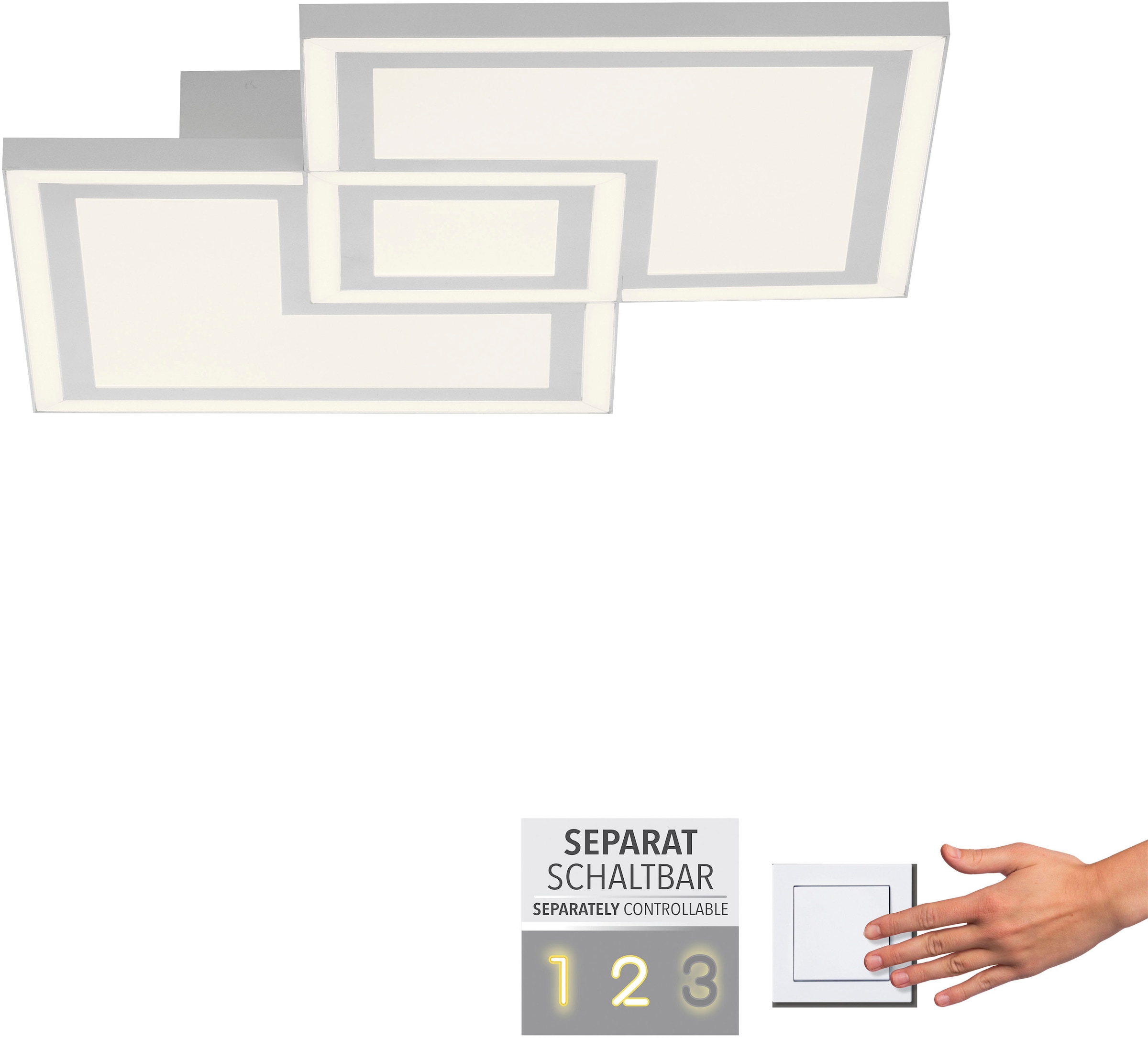 JUST LIGHT LED Deckenleuchte »BEDGING«, 2 flammig, Leuchtmittel LED-Board-LED-Board | LED fest integriert-LED fest integriert