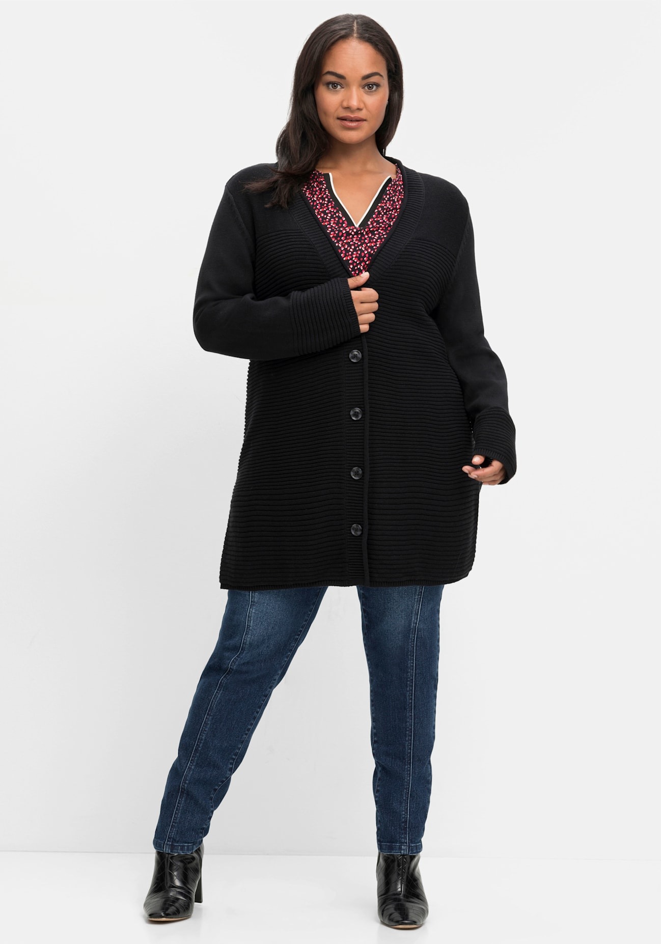 Sheego Longstrickjacke