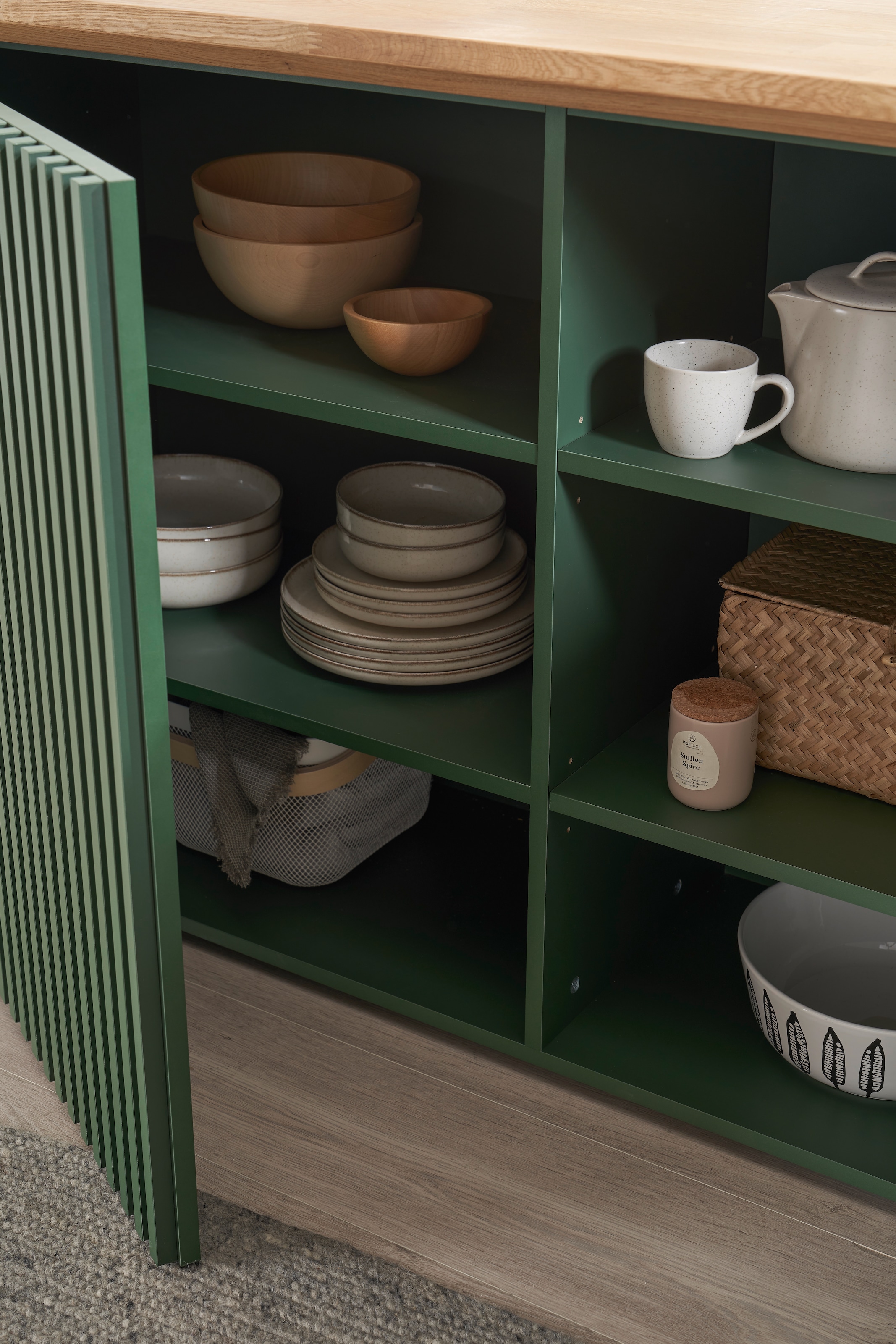 BASIC by Balculina Kücheninsel »Sandella B/H/T 160x87x90 cm« Breite 160 cm, Arbeitsplatte eiche massiv