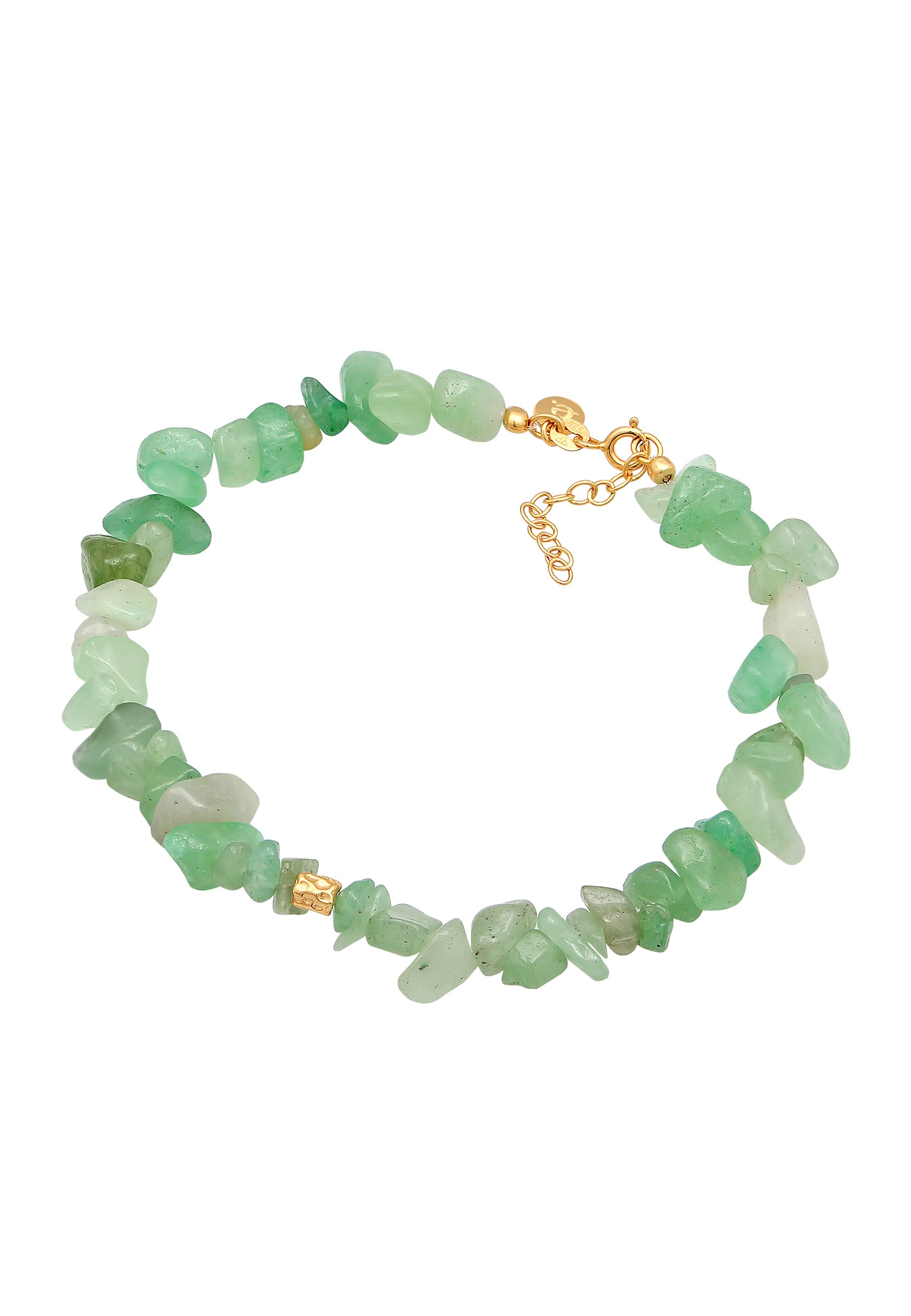 Elli Premium Fußkette »Fußschmuck Aventurin Bead 925 Silber vergoldet«