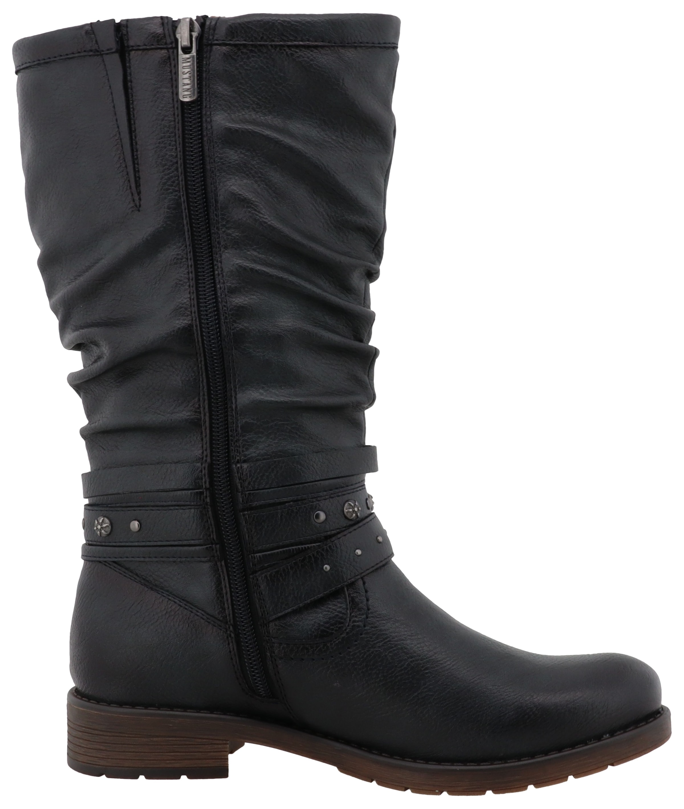 Mustang Shoes Winterstiefel »Elfi«  Stiefel mit Zierriemchen und Blockabsatz