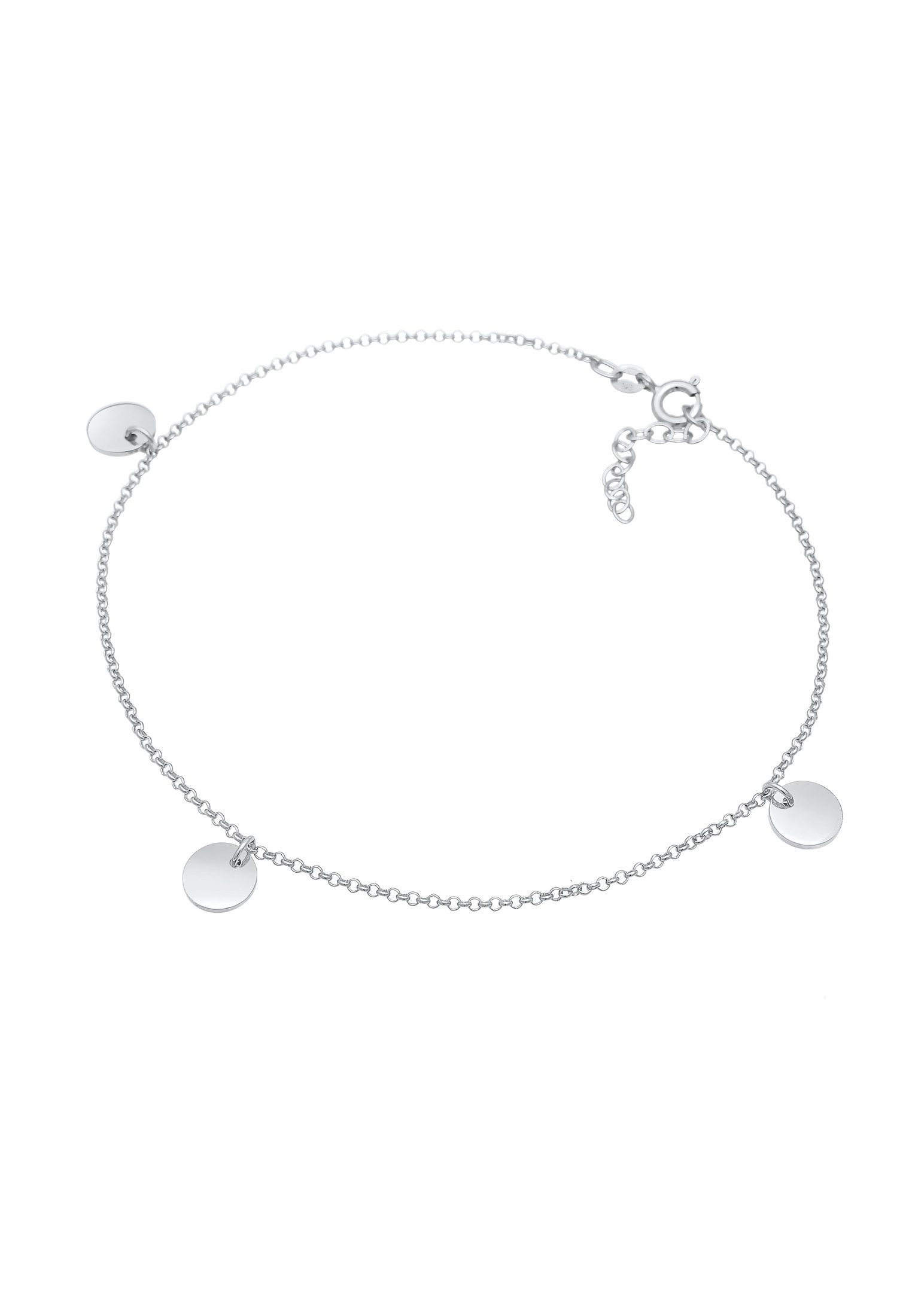 Elli Fußkette »Fußschmuck Plättchen Boho Style 925 Silber«