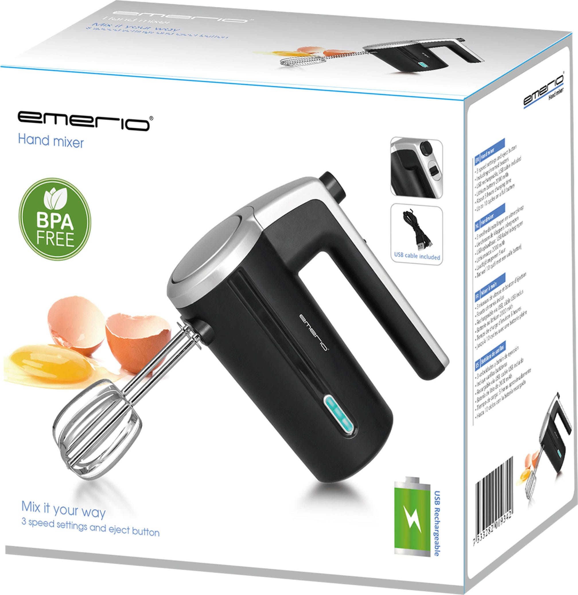 Emerio Handmixer »HM-126681.1 schwarz«, 80 W
