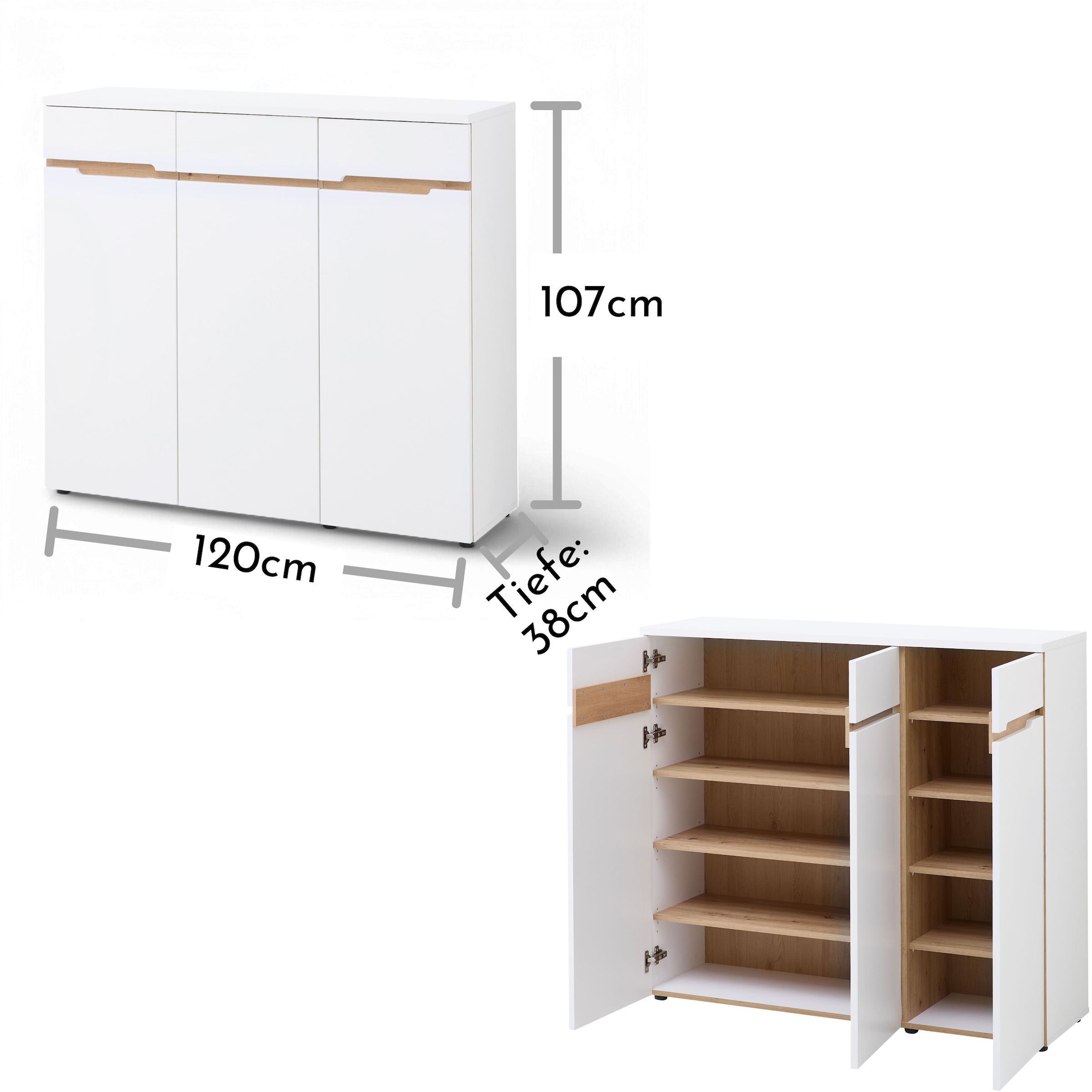 Innostyle Schuhschrank »Memphis Schuhschrank, 120x107x38cm (B/H/T)« 1 Stk. tlg.