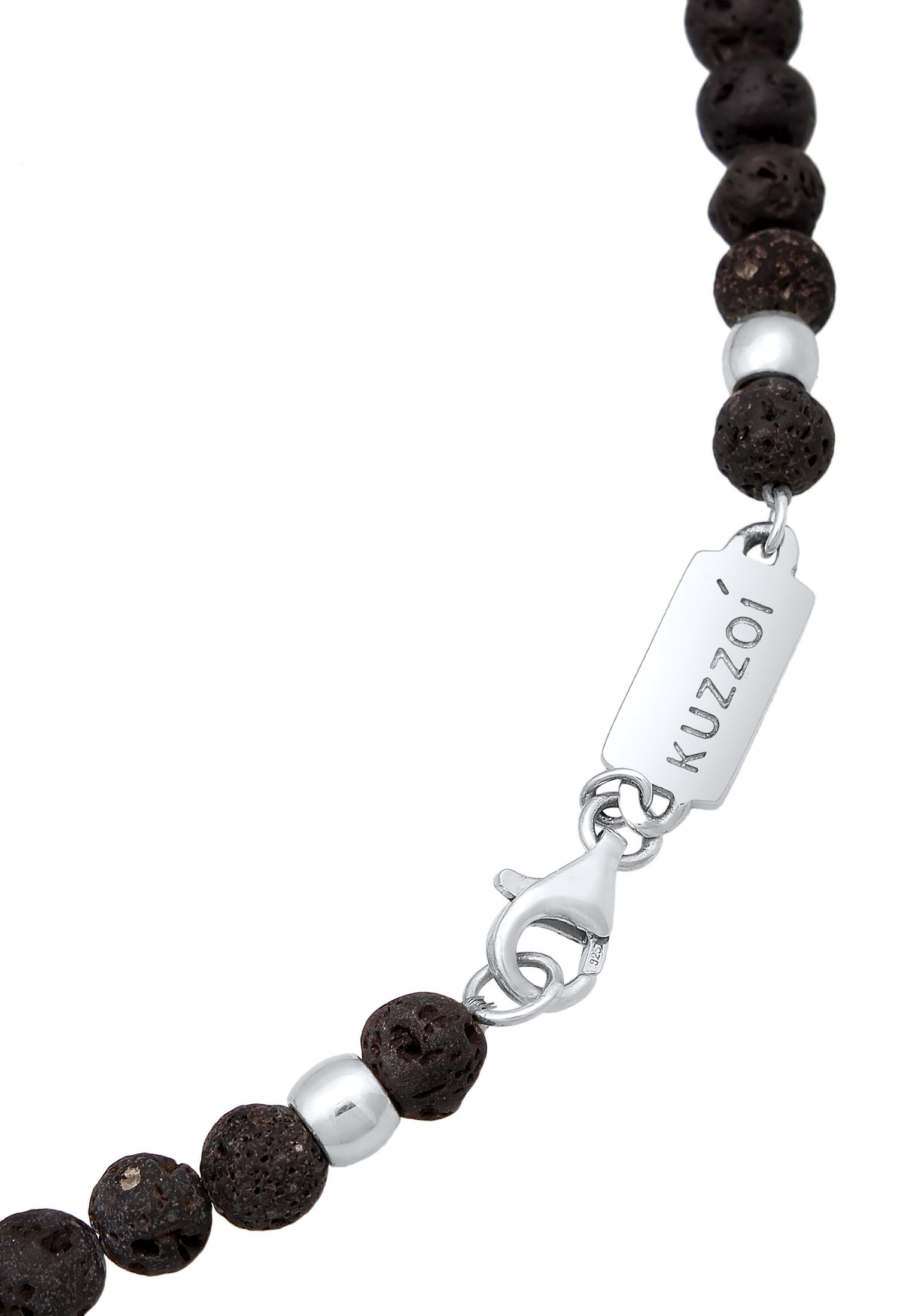 Kuzzoi Silberkette »Halskette Lava Beads Vintage Surfer 925 Silber«