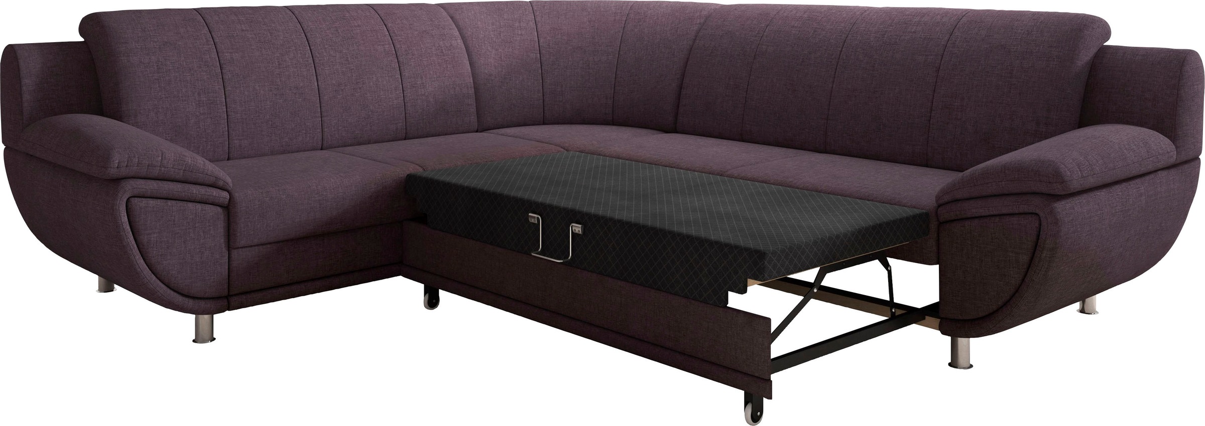 TRENDMANUFAKTUR Ecksofa »Rondo II, zeitlos & elegant, bequeme Armlehnen, L-Form«, wahlweise mit Federkern, wahlweise mit Bettfunktion, B/T 247/267cm