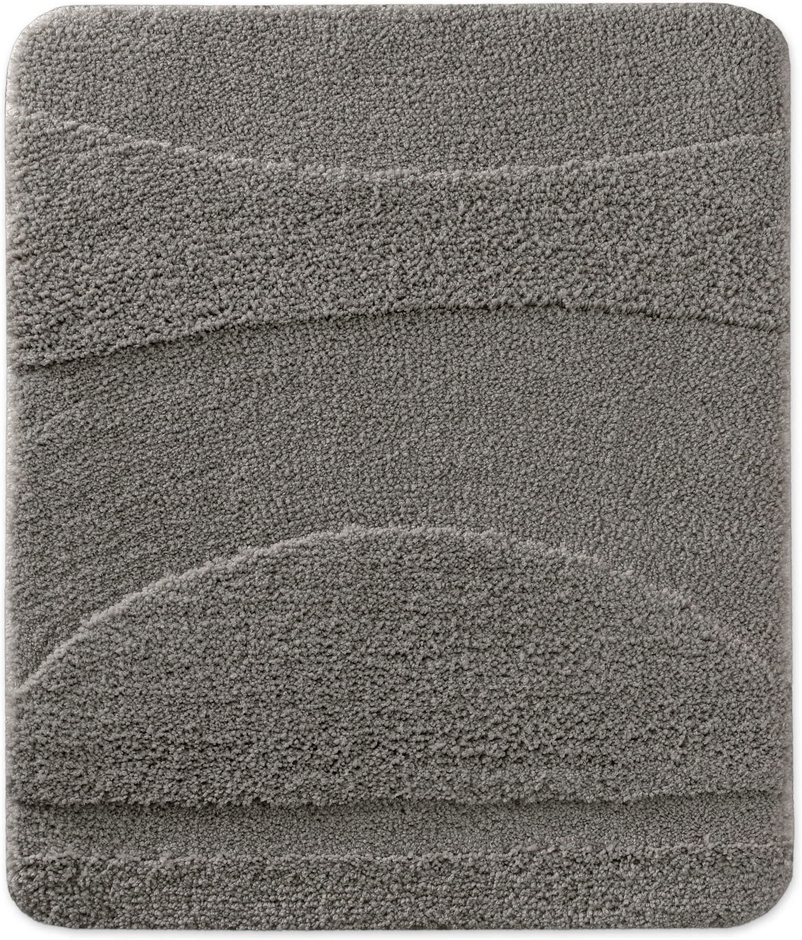 Wecon home Badematte »Marc« Höhe 25 mm rutschhemmend beschichtet schnell trocknend Badteppich, Hoch-Tief-Linien, weich, rutschhemmend, waschbar, getuftet