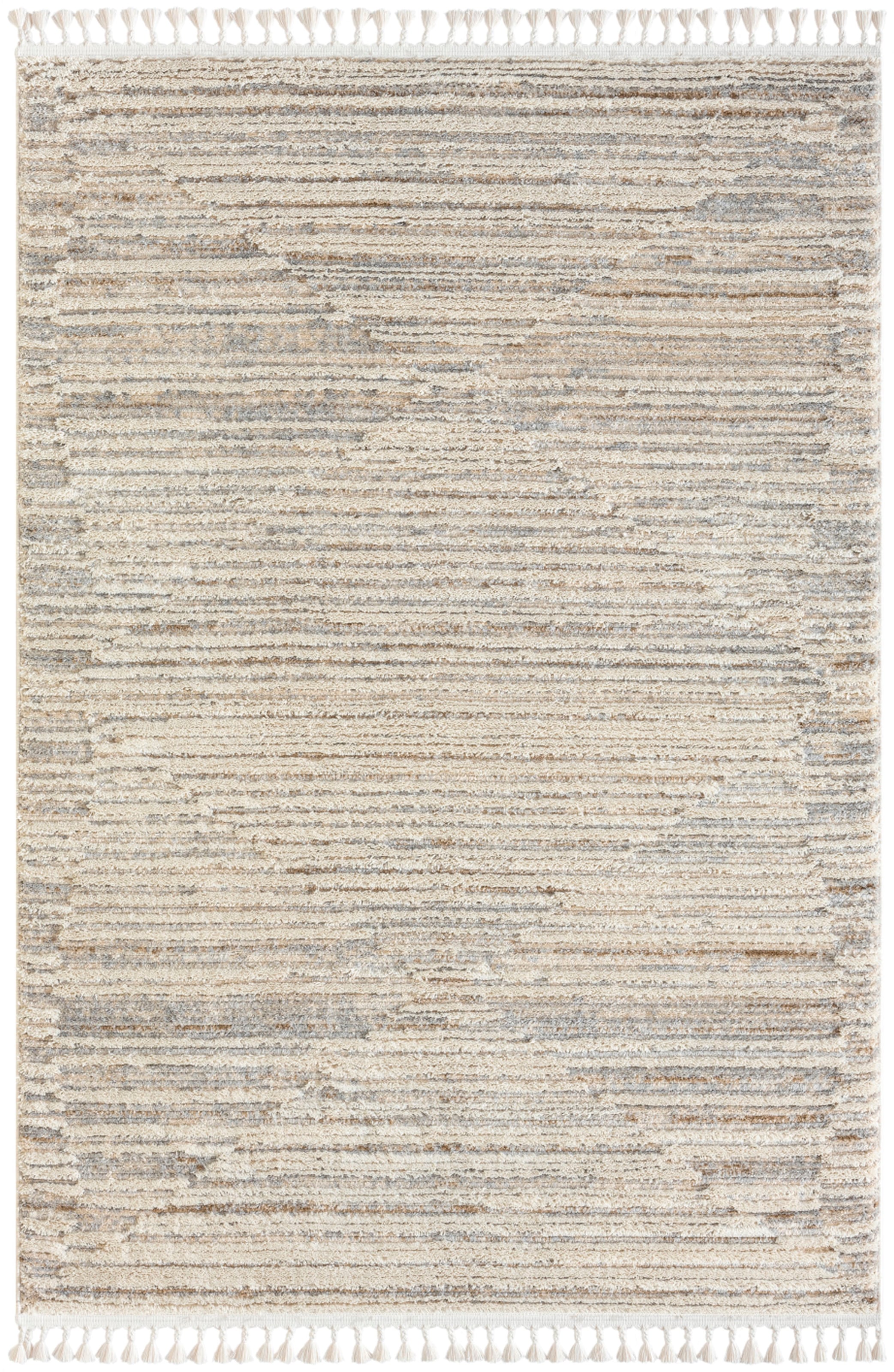 Myflair Möbel & Accessoires Teppich »Enya 2, LAGERRÄUMUNG!« rechteckig 15 mm Höhe Shaggy im Skandi Look, Hoch-Tief Effekt, leicht glänzend, flauschig