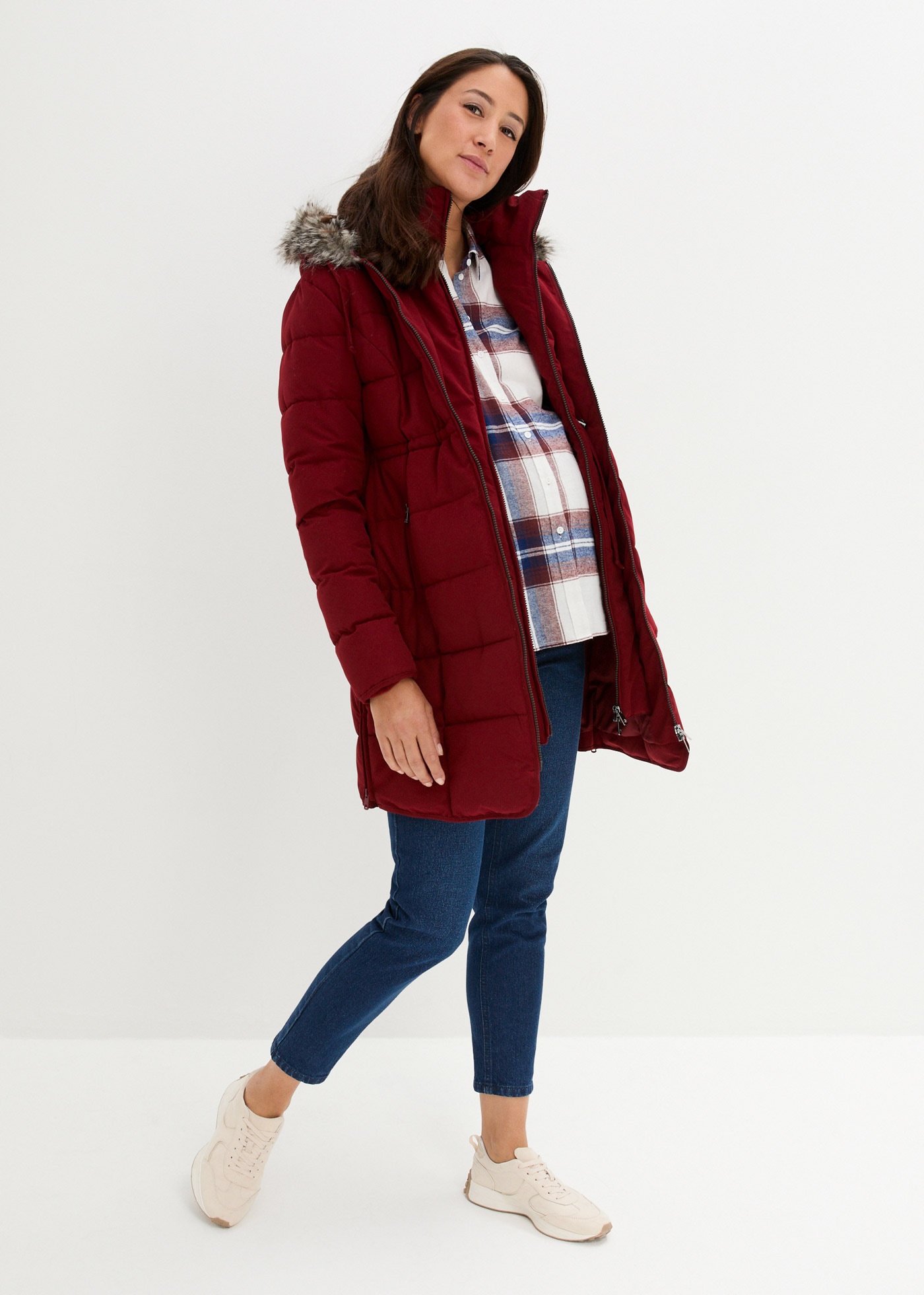 bonprix Umstandsjacke »3-in-1 warm wattierte Umstands- und Tragejacke« mit Kapuze 3-in-1 Tragefunktion für Schwangerschaft und Babytragen