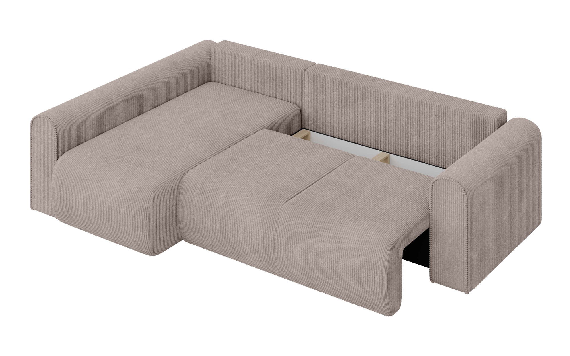 INOSIGN Ecksofa »Zacharia wahlweise Schlafsofa mit Bettkasten, B/T/H 250/166/86 cm«, L-Form mit Wellenunterfederung, Ottomane rechts oder links bestellbar