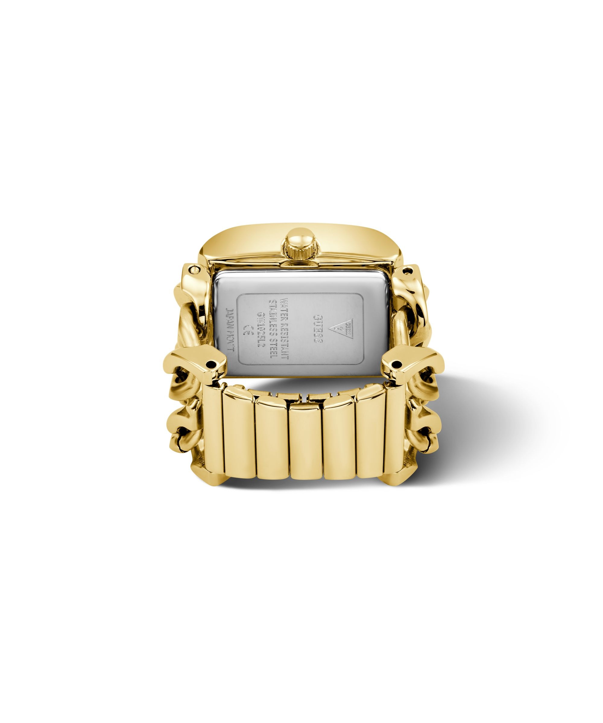 Guess Uhrenring »MOD HEAVY METAL« Quarzuhr, Damenuhr, Edelstahlringschiene, analog
