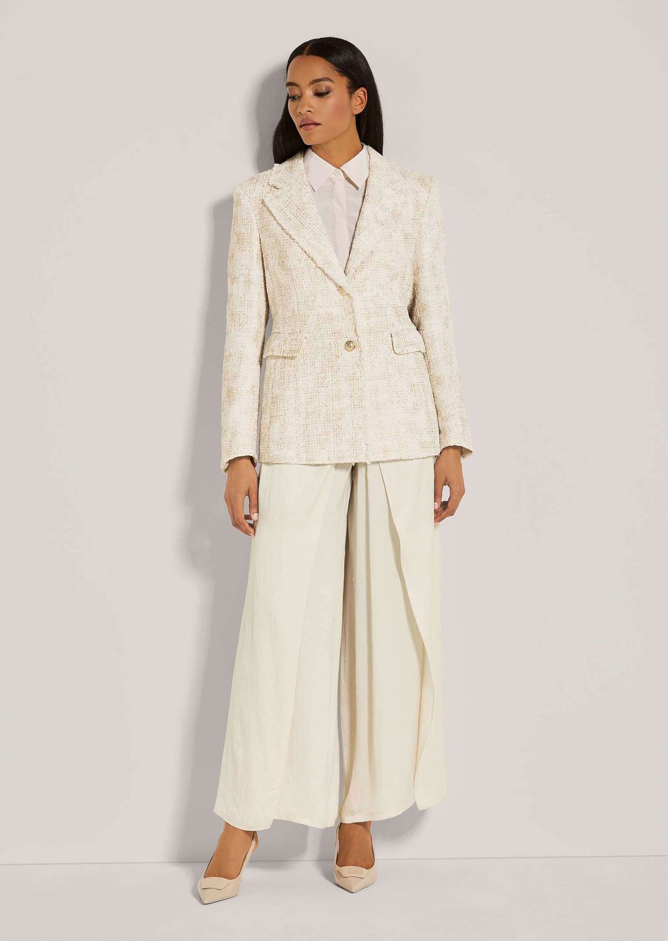 MADELEINE Jerseyblazer »Blazer Bouclé-Blazer mit Fransen-Akzenten«