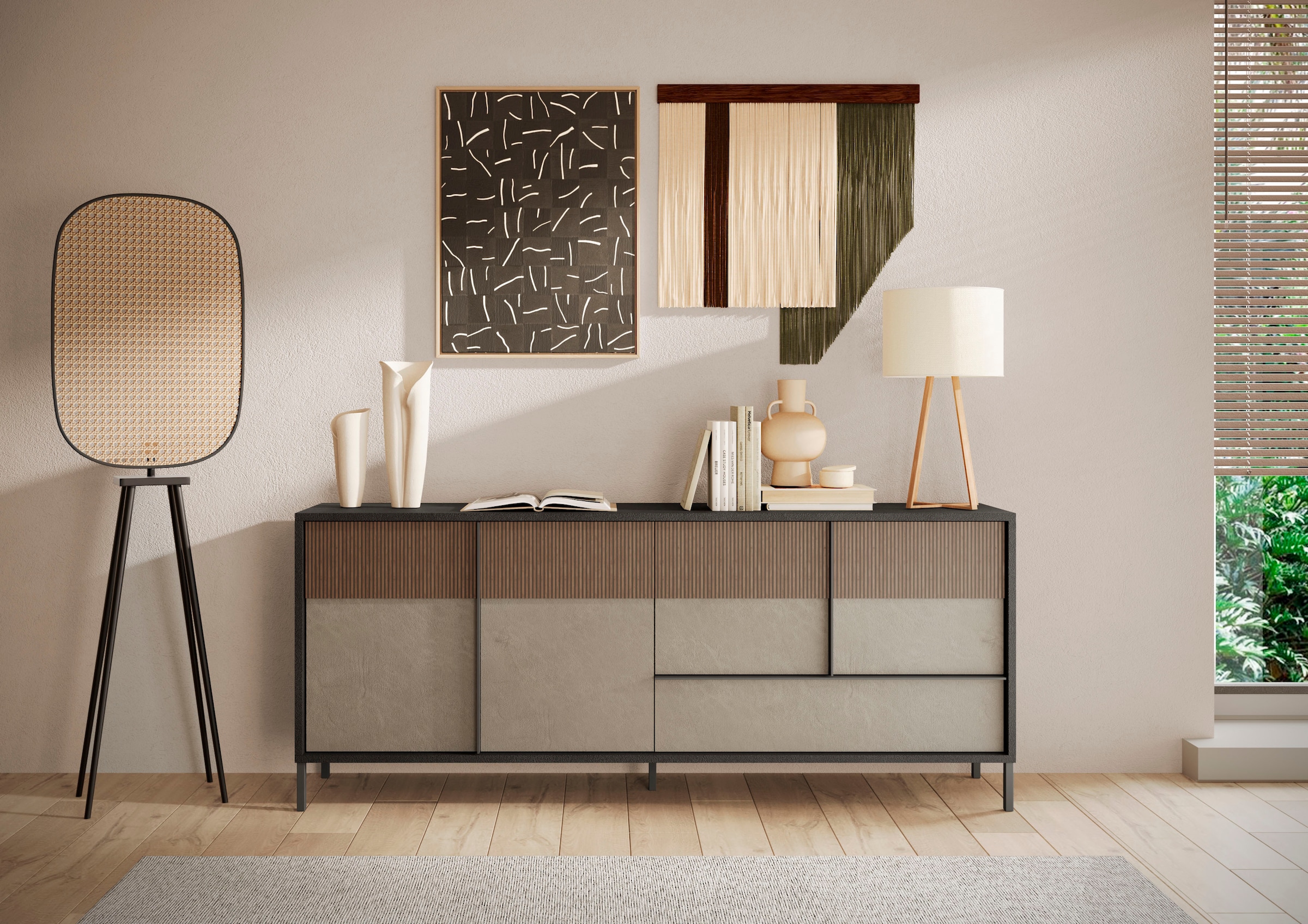 INOSIGN Sideboard »Everest Breite 206 cm, Kommode mit 4 Türen u. 1 Schubkasten«, Anrichte, Soft/Self Closing, Korpus 22 mm