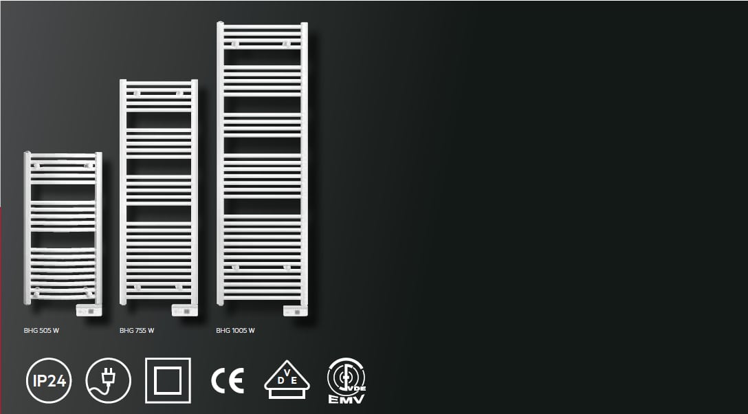 AEG Haustechnik Badheizkörper »BHG 505 W, 0,5 kW, weiß«, Steckerfertig, LED