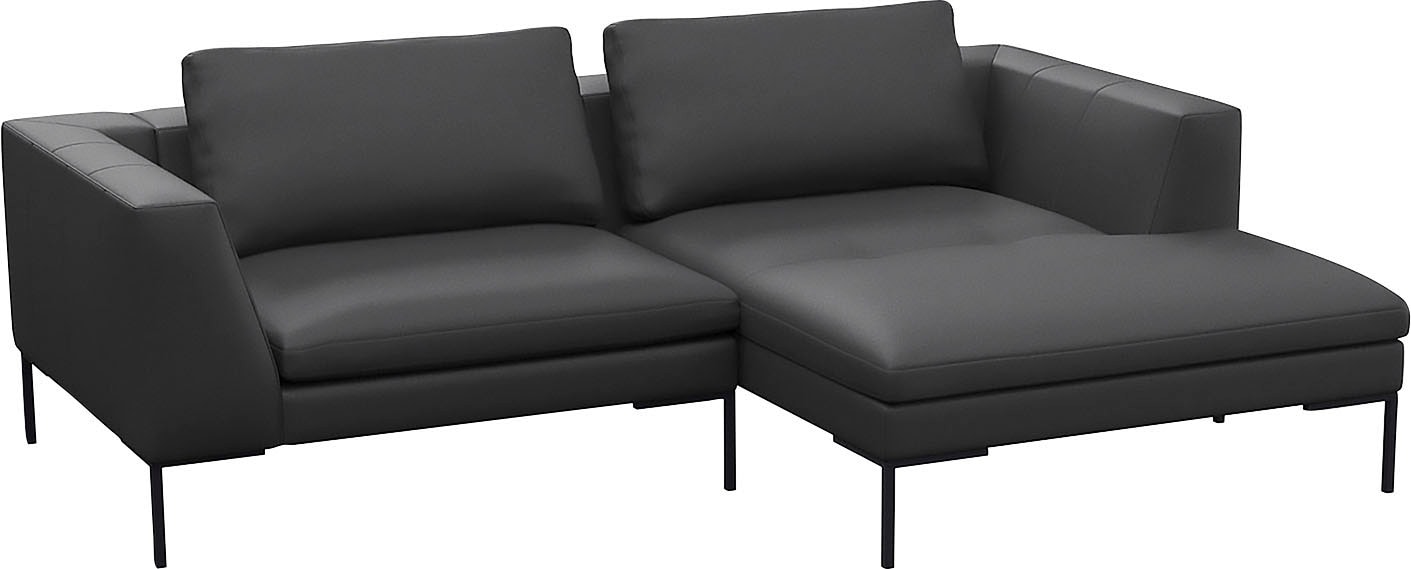 FLEXLUX Ecksofa »Loano, superbequemer Sitzkomfort durch Kaltschaum im Sitz, L-Form«, modernes Sofa, frei im Raum stellbar, lose Kissen, hoher Fuß