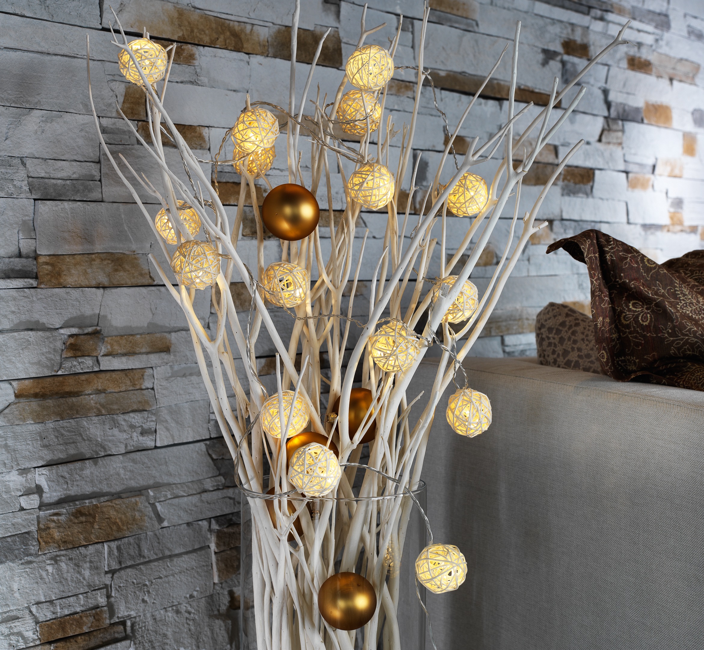 KONSTSMIDE LED-Lichterkette »Weihnachtsdeko«, St.-flammig, 16 Dekolichterkette, Kugeln Dioden Zweigen, geflochtenen LED bestellen aus auf 16 Rechnung