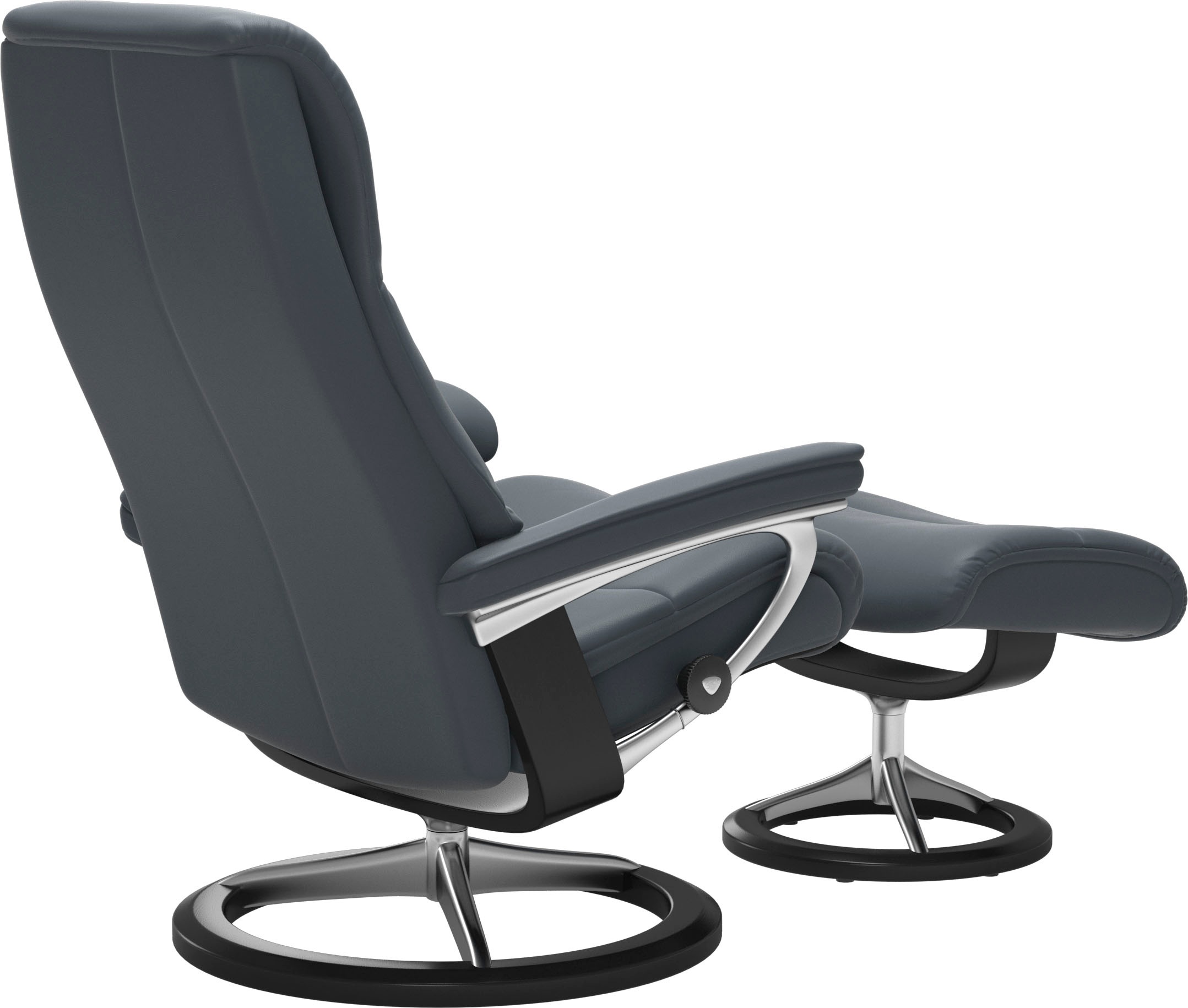 Stressless® Relaxsessel »View«, (Set, Relaxsessel mit Hocker), mit Signature Base, Größe S,Gestell Schwarz
