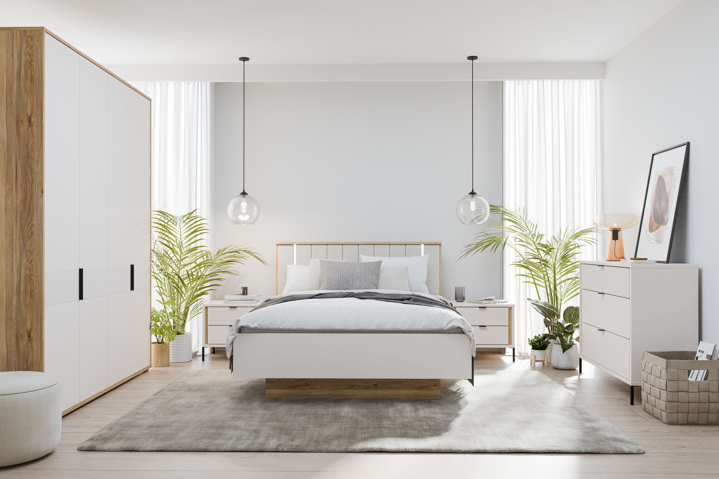 FORTE Nachtkommode »Forte Seravel Nako, Elegantes Nako, Schubkästen mit Vollauszug« B/H/T 54,4/48,8/41,5 cm, Metallfüße schwarz