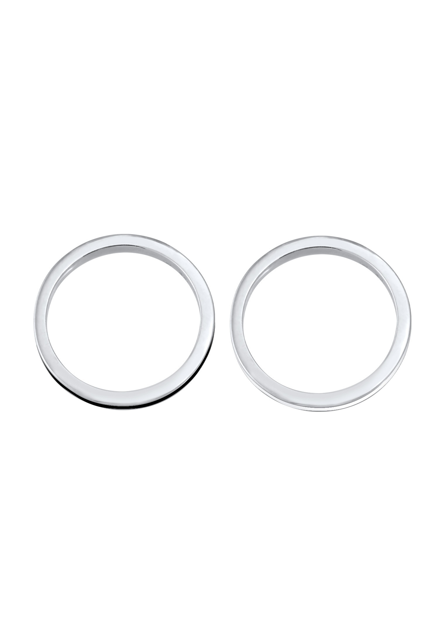 Elli Ring-Set »Ring Bandring Basic Emaille 2er Set 925 Silber«