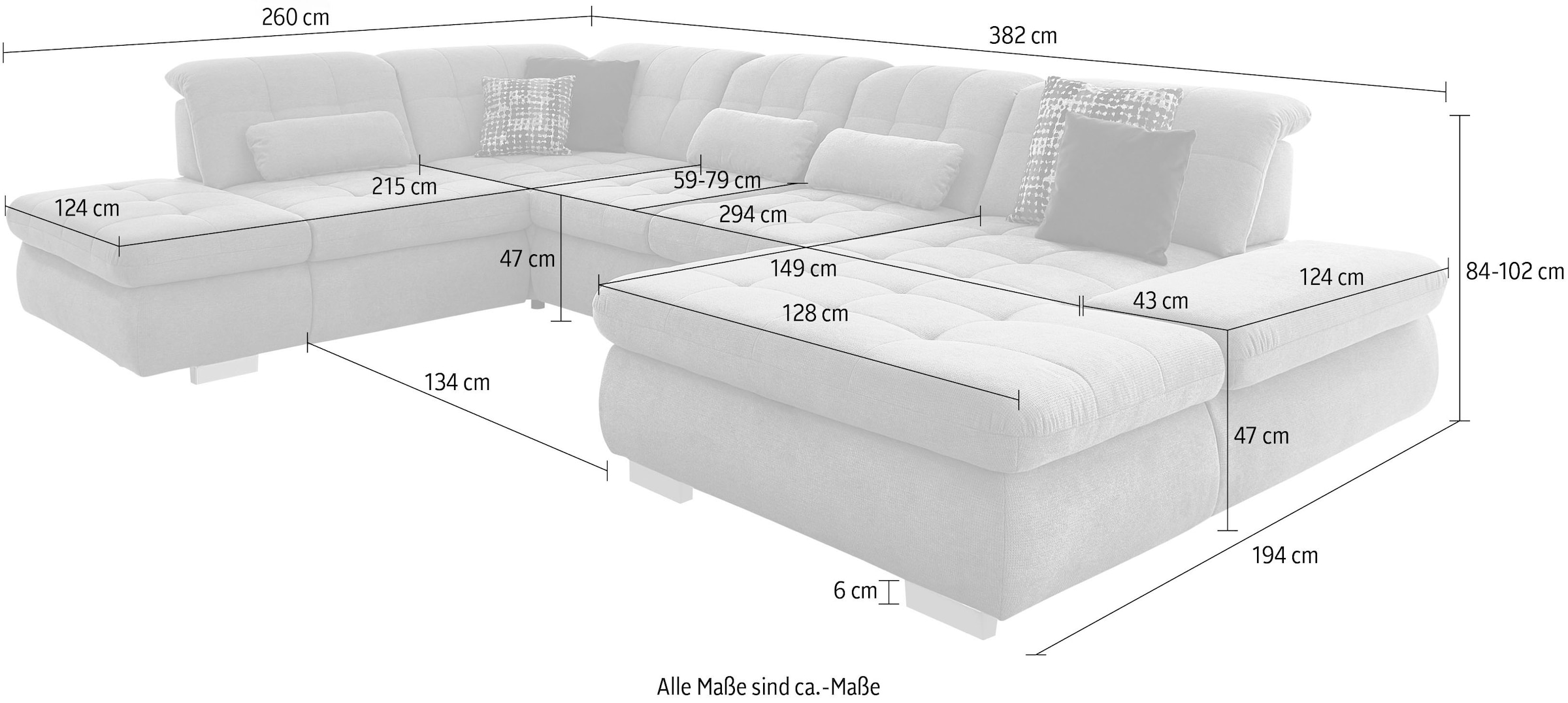 Die PlanBar Ecksofa »MP-IN17004 U-Form«, wahlweise mit Funktionen, Federkern-Polsterung