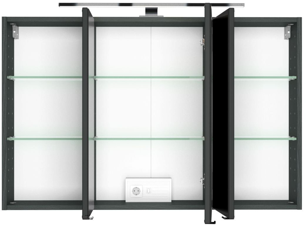 welltime Badmöbel-Set »Welltime Möbel Baabe Waschtisch-Set 3tlg. oder 5tlg.«, (3 St.), gedämpfte Scharniere und Softclose-Funktion, inklusive LED-Beleuchtung