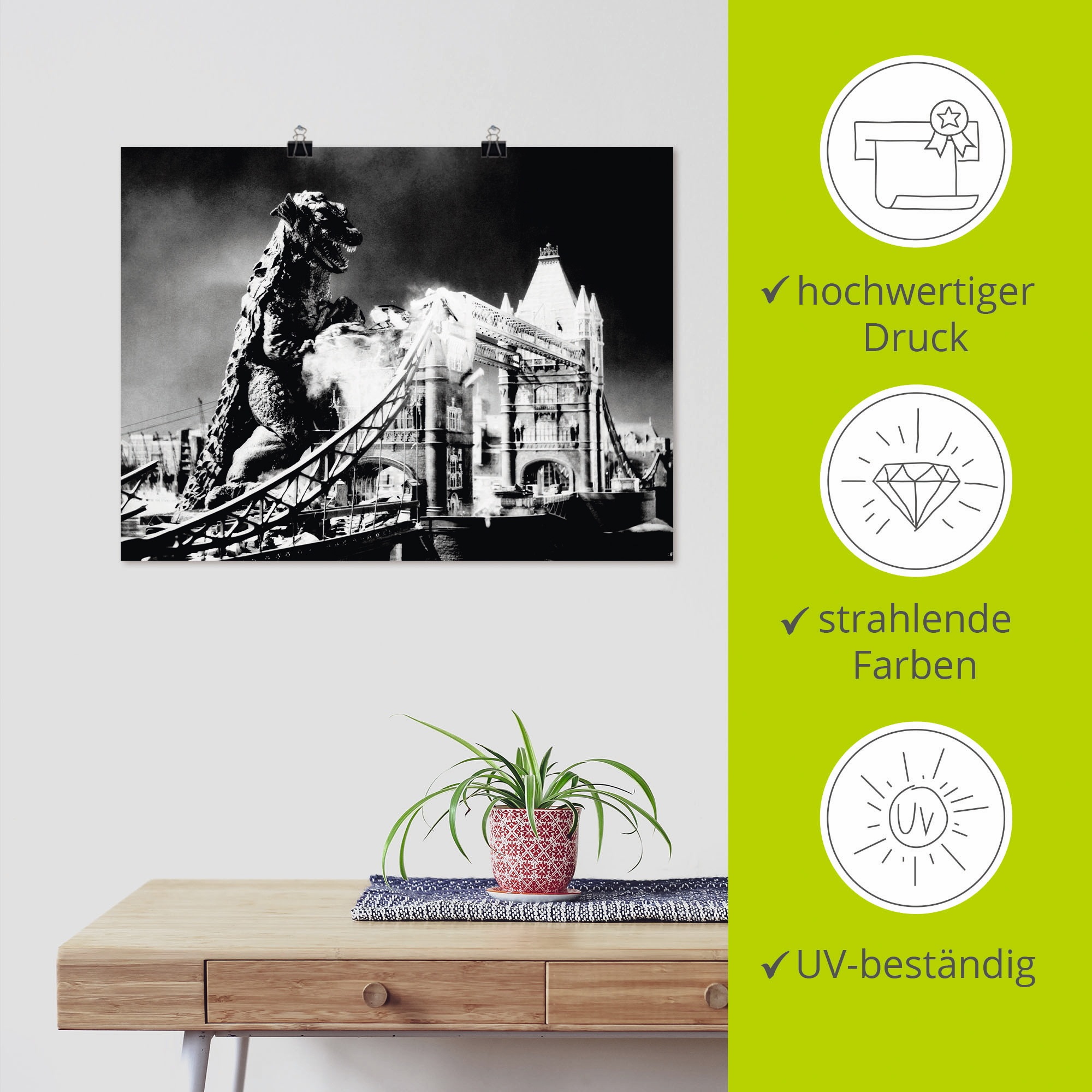 Artland Poster »Godzilla II«, Stars, (1 St.), als Alubild, Leinwandbild, Wandaufkleber oder Poster in versch. Größen