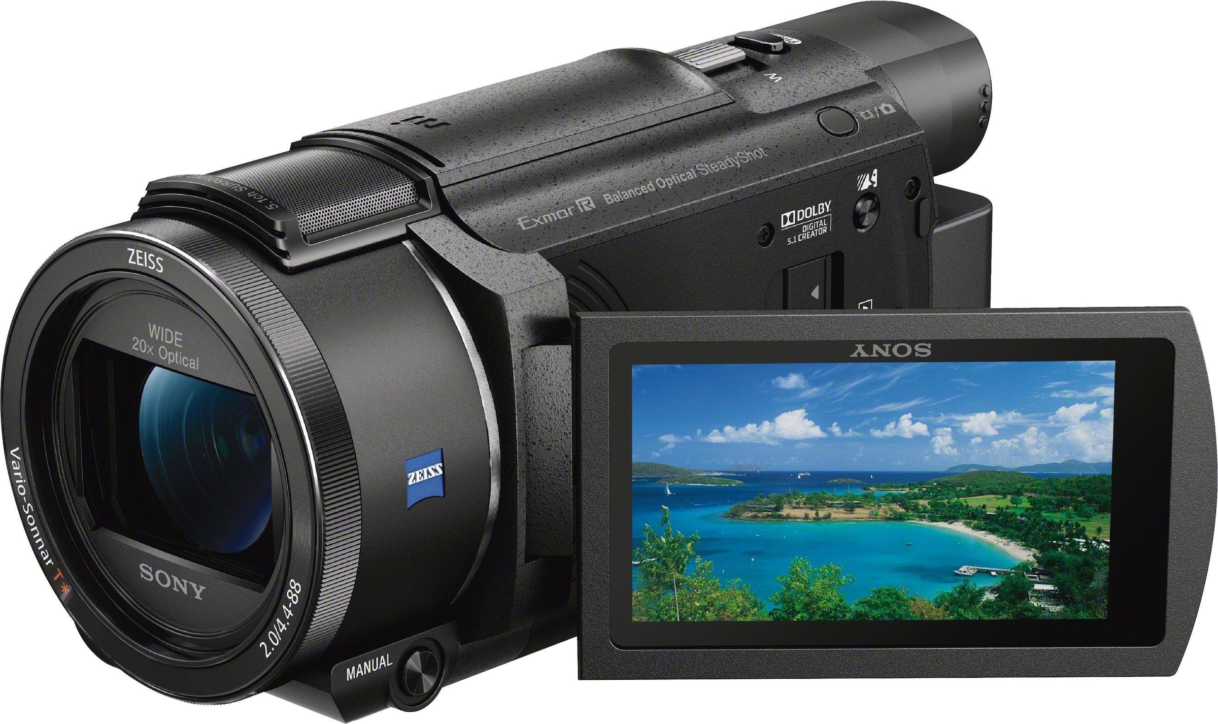 Sony Camcorder »FDRAX53VGPDI.EU«, 4K Ultra HD, NFC-WLAN (Wi-Fi), 20 fachx opt. Zoom, inkl. CG-60 Mikrofon & JOBY GorillaPod