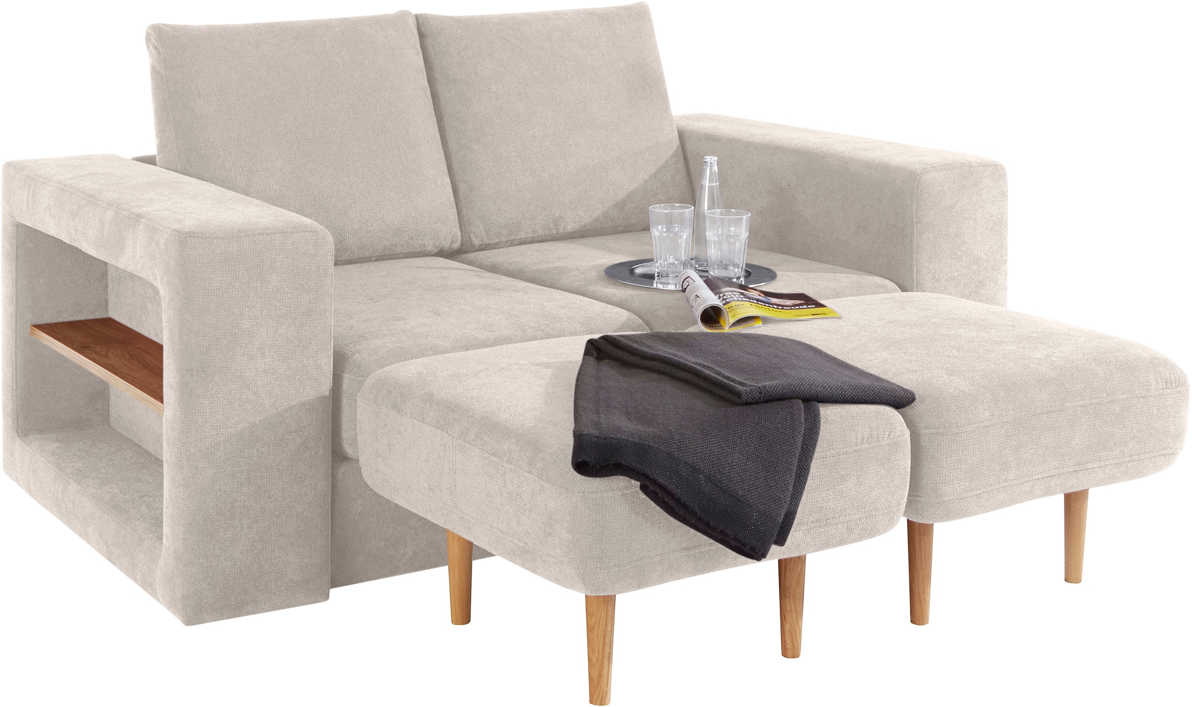 LOOKS by Wolfgang Joop 2-Sitzer »Looksvb«, Verwandlungssofa: aus Sofa wird Sofa mit 2 Hockern, mit Regalfunktion