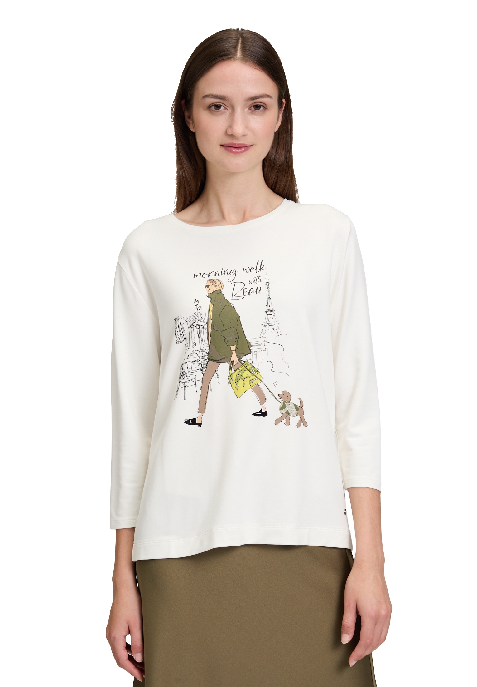 Betty&Co Rundhalsshirt »Casual-Shirt mit Strass«