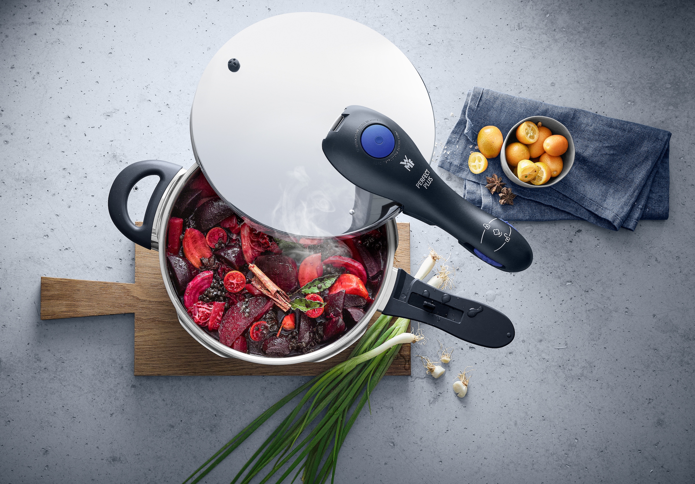 WMF Schnellkochtopf »Perfect Plus« Cromargan® Edelstahl Rostfrei 18/10 1 Stk. tlg. Dampfkochtopf mit abnehmbarem Deckelgriff, Induktion