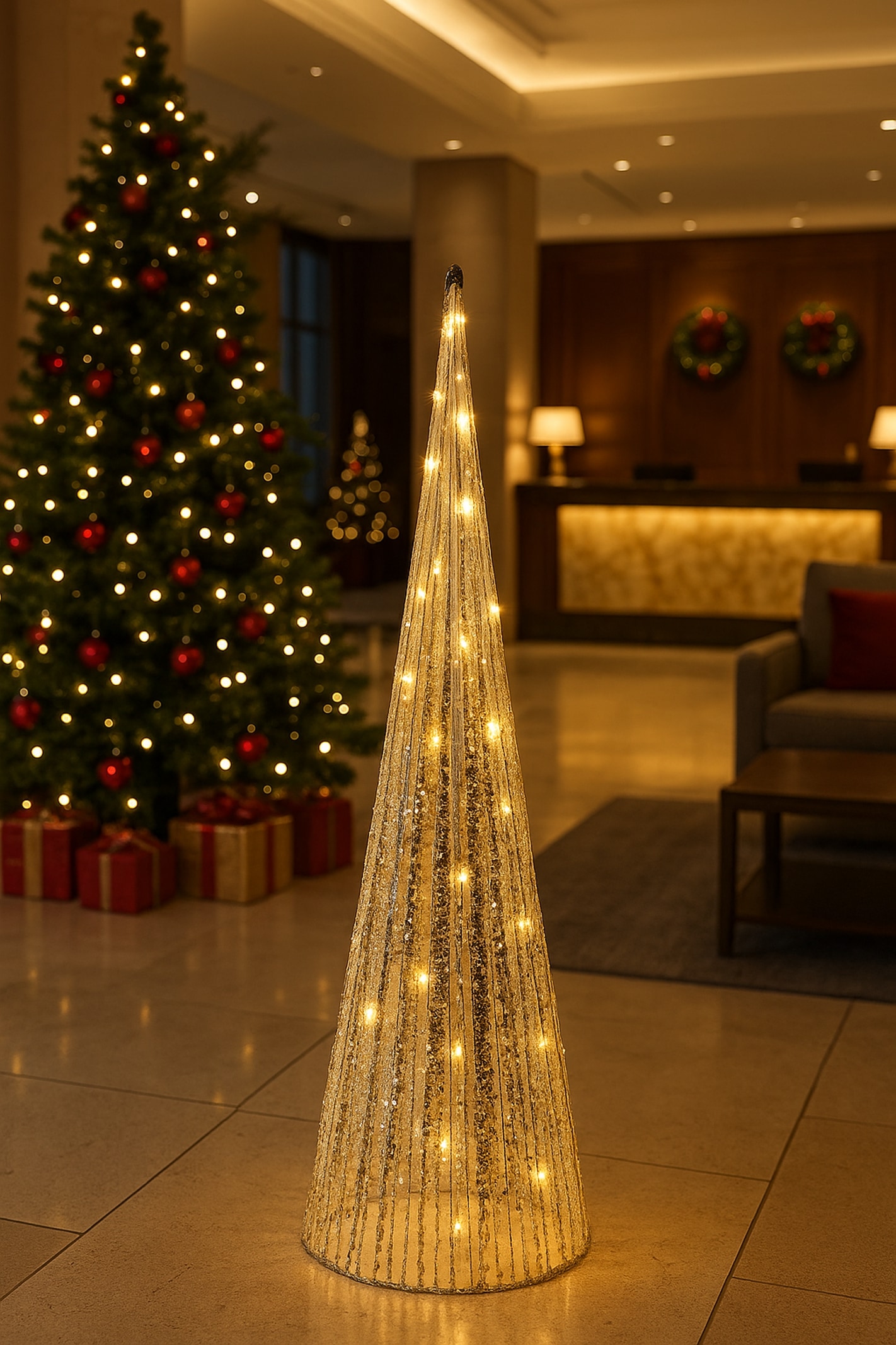 I.GE.A. LED-Dekofigur »LED-Weihnachtspyramide« mit Timer Leuchtpyramide Weihnachtsbaum Tannenbaum Weihnachtsdeko Deko