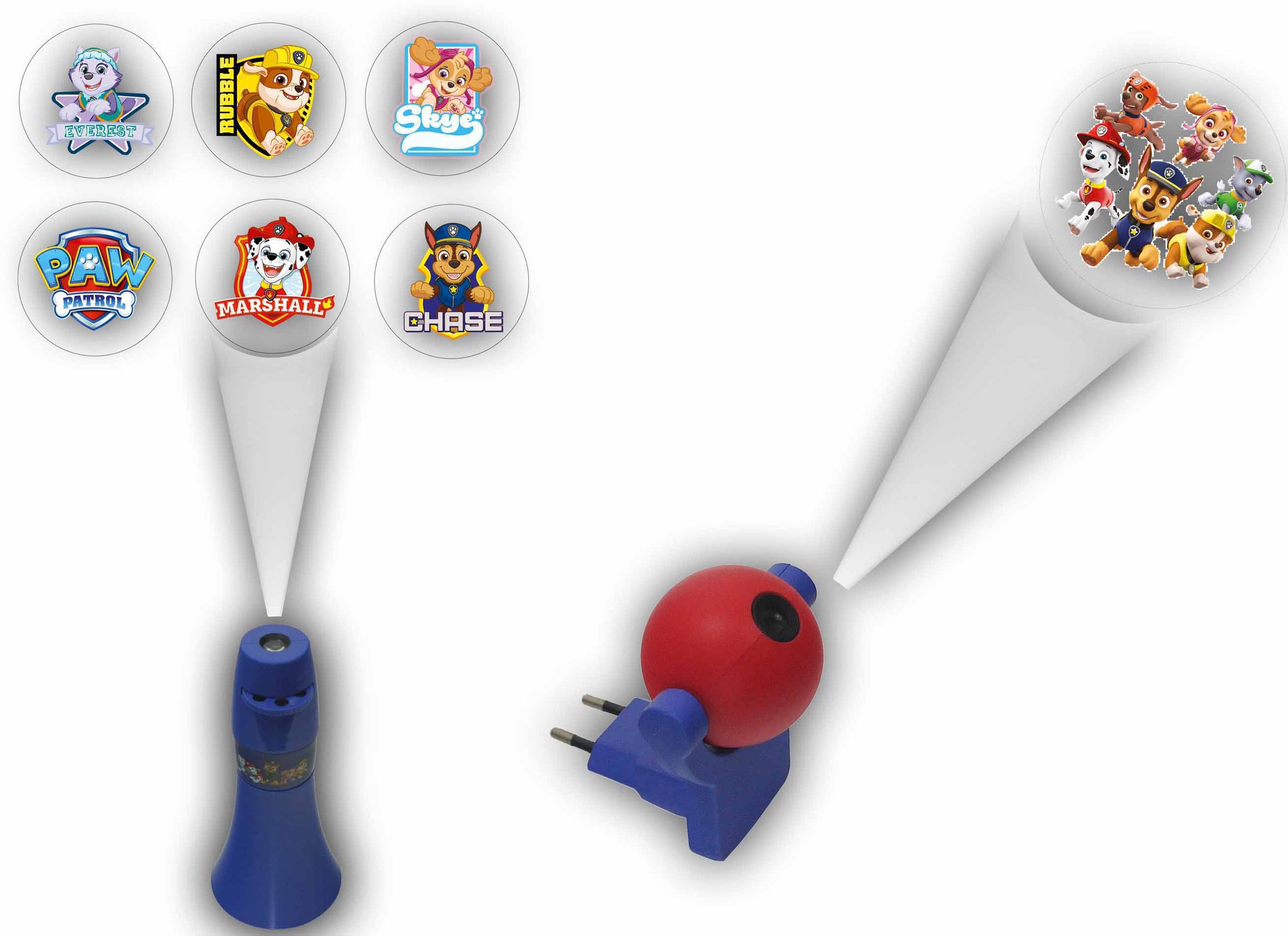 niermann, LED Nachtlicht »Paw Patrol« LED-Modul 1 Stk. Set Paw Patrol 1 (1 x Stecker-Nachtlicht, 1 x Taschenprojektor), blau, 1, blau