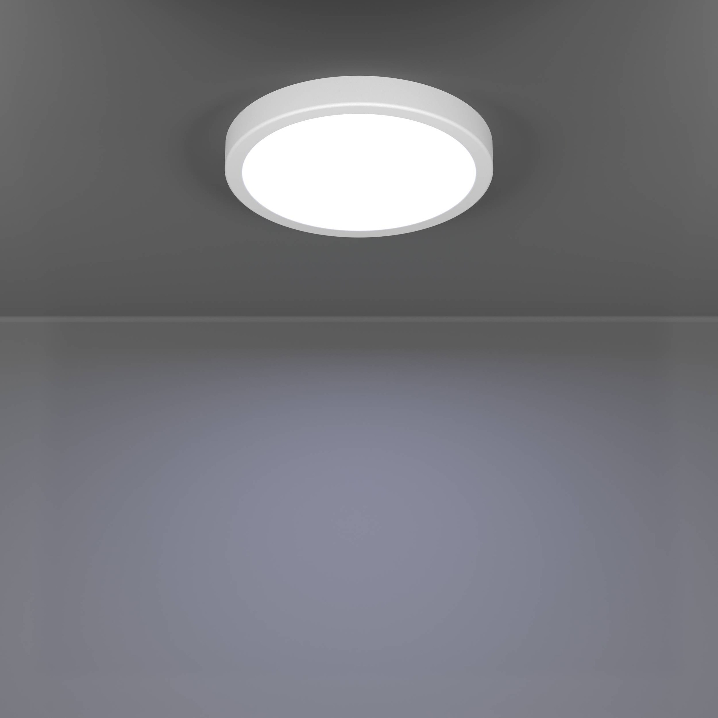 EGLO Aufbauleuchte »Fueva 6 Deckenleuchte, Badlampe Decke, Kunststoff, Deckenbeleuchtung« LED-Modul 1 Stk. Kaltweiß | Neutralweiß | Warmweiß Aufbauleuchte - H2,5 x Ø21,1 cm - weiß - 11,5W inkl.