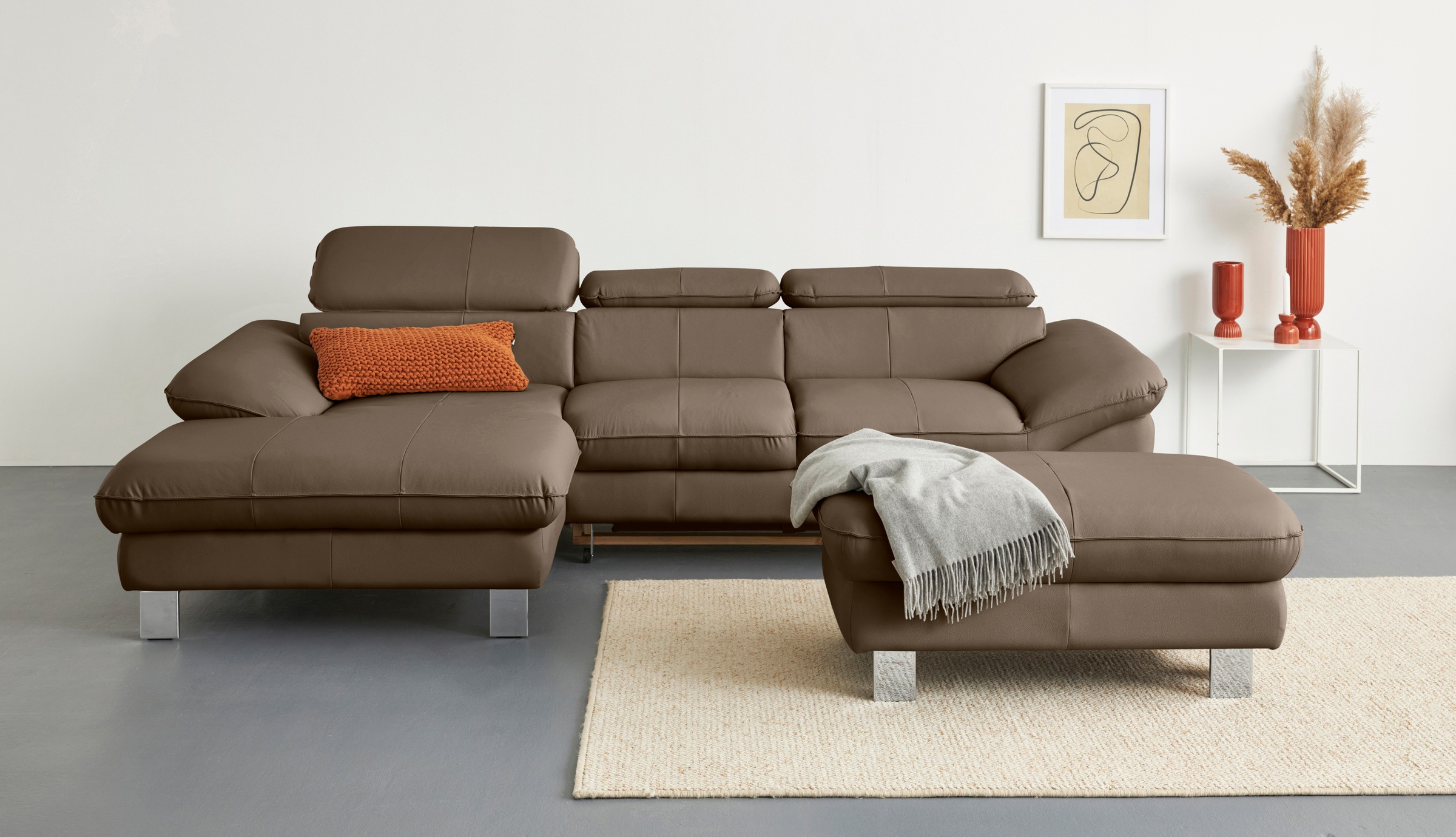 COTTA Ecksofa Driver, mit Kopfteilverstellung, wahlweise mit Bettfunktion