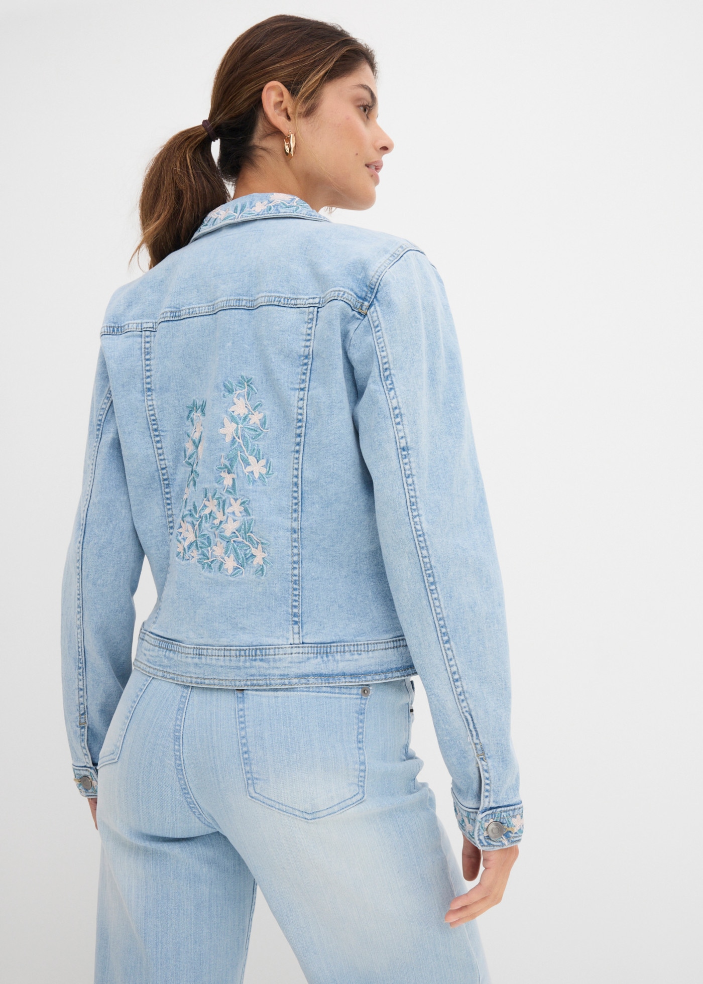 bonprix Jeansjacke lockere Passform, mit Hemdblusenkragen