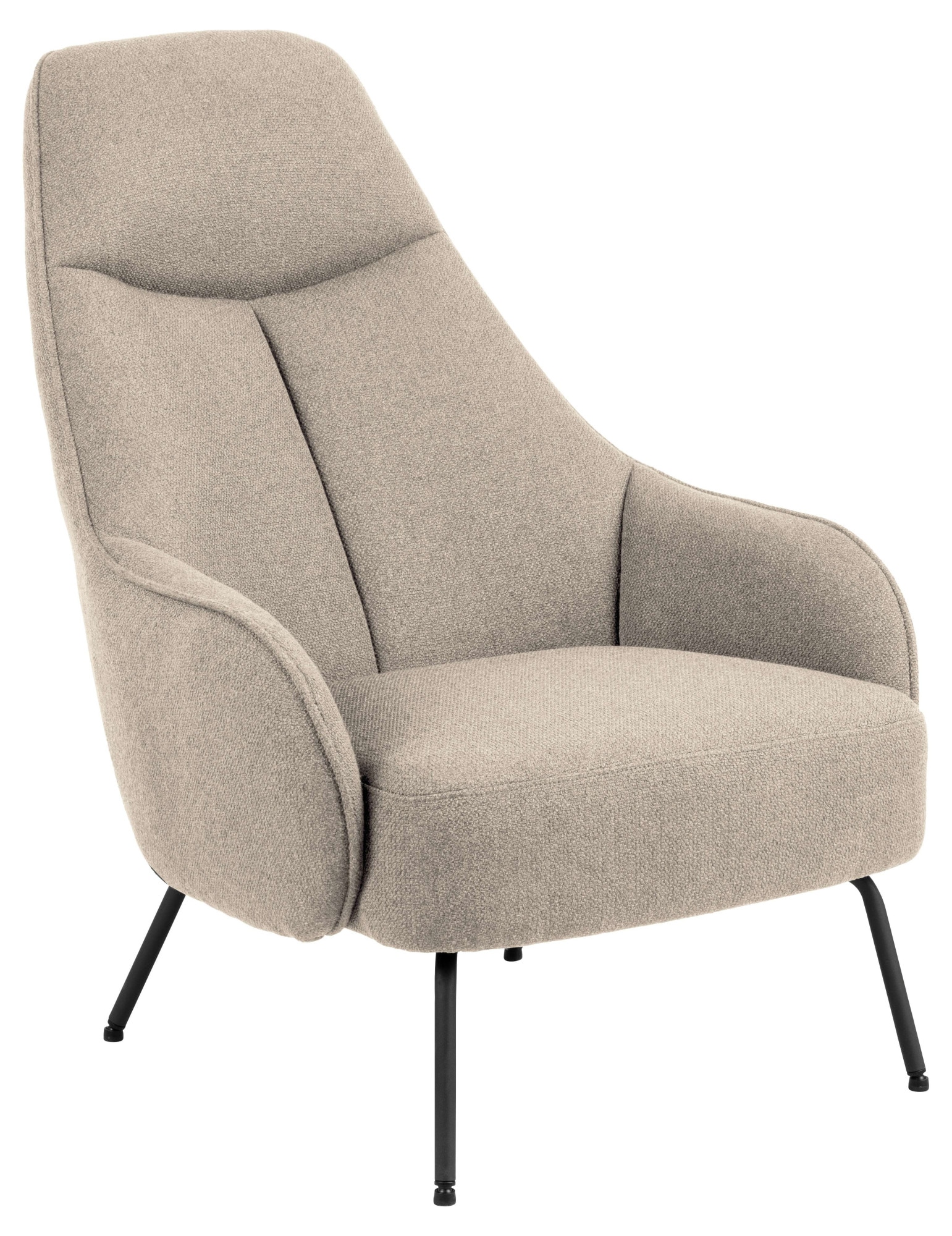 ACTONA GROUP Loungesessel »Texas«, Lehnstuhl, Boucle beige, Gestell matt schwarz rau Stahl, 73x92x98cm