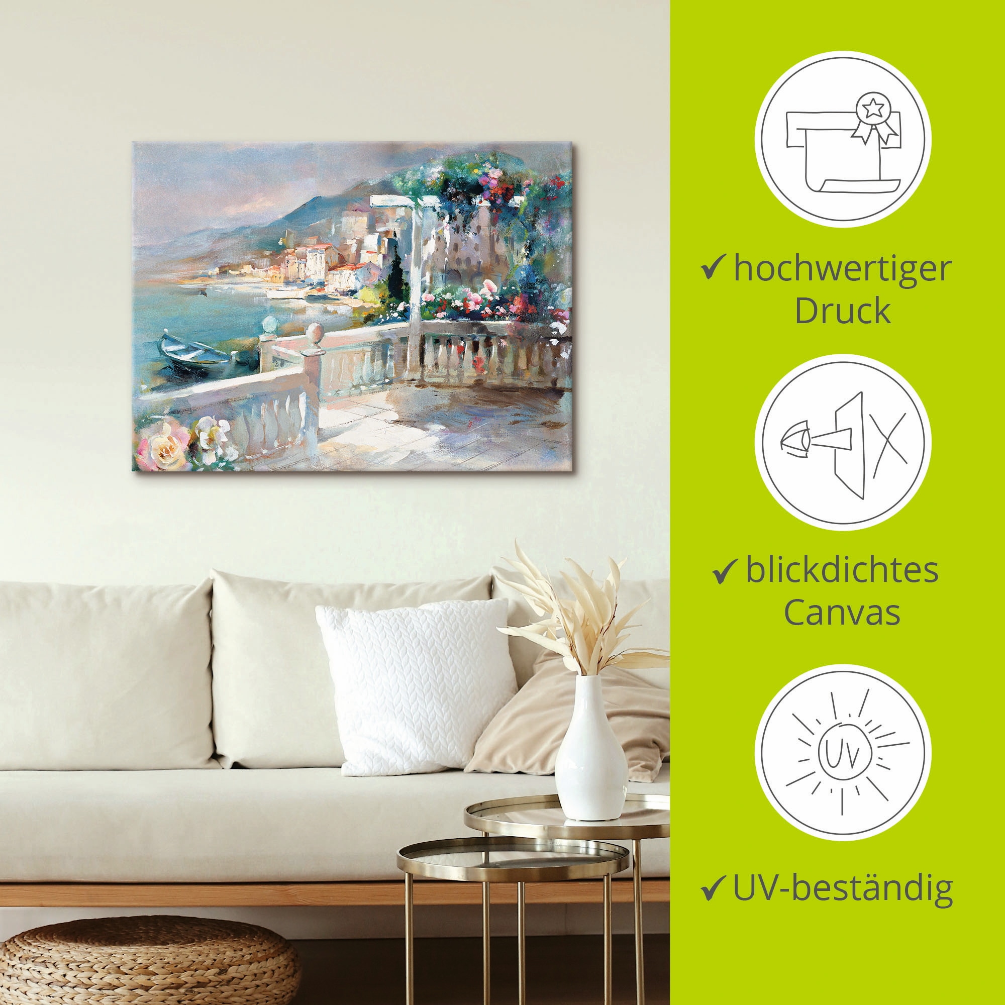 Artland Leinwandbild »Wunderschöne Umgebung« Küste 1 Stk. tlg. auf Holzrahmen gespannt