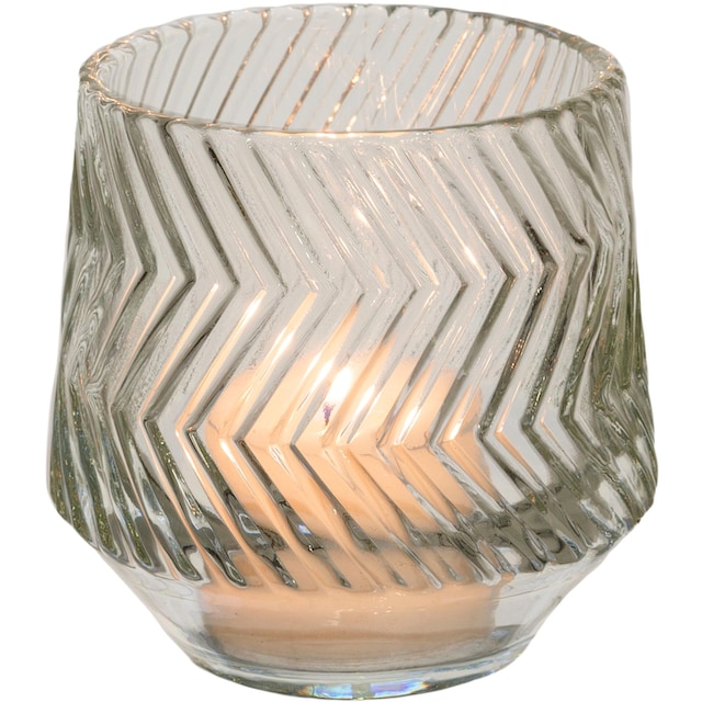 »Kerzenhalter online Windlicht mit Relief«, geschliffener Jahren mit aus Oberfläche Glas, Creativ home | 5 Garantie (Set, XXL 3 kaufen St.), Teelichthalter