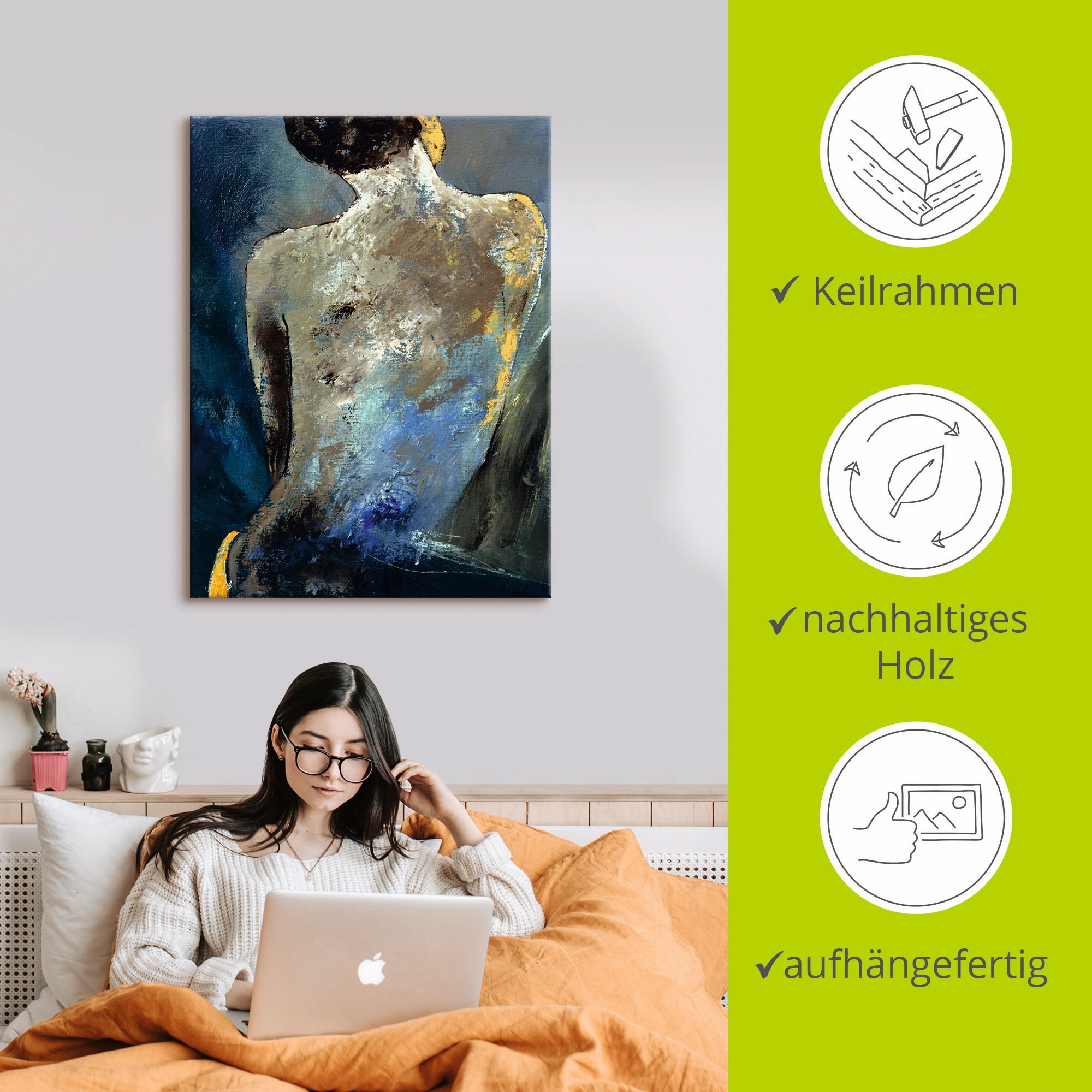 Artland Leinwandbild »Rücken einer Nackten« Frau 1 Stk. tlg. auf Keilrahmen gespannt