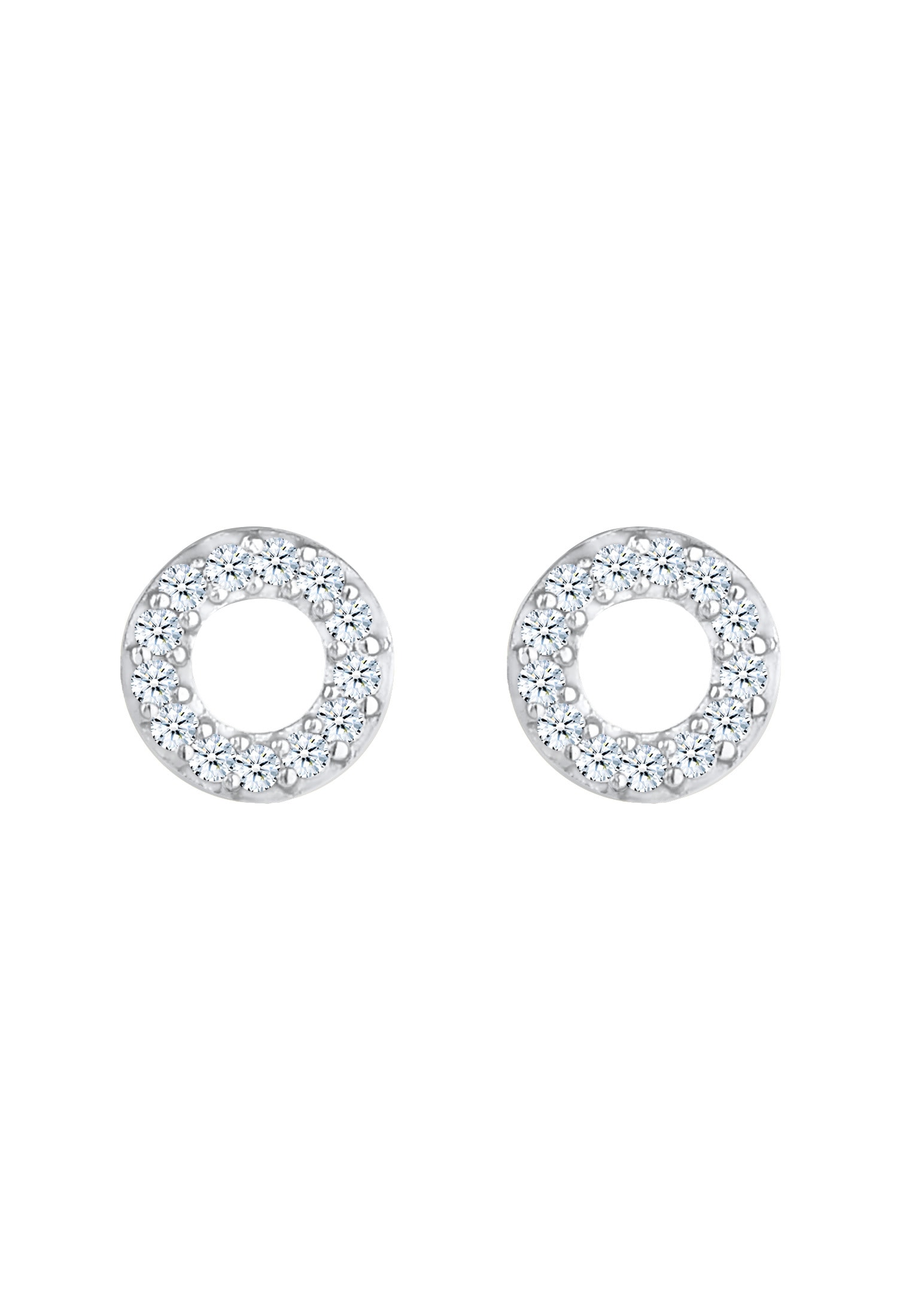 Elli DIAMONDS Paar Ohrstecker »Ohrringe Stecker Kreis Rund Diamant (0.13 ct.) 925 Silber«