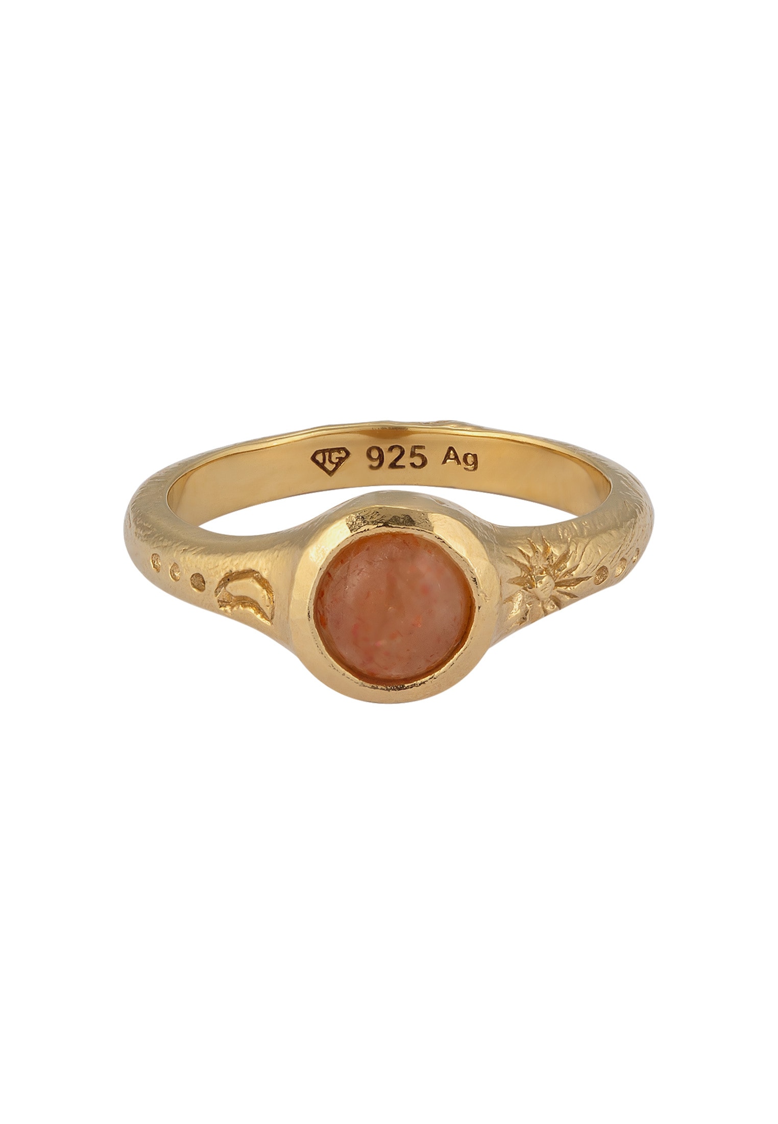 HAZE & GLORY Silberring »Ring Siegelring Sonnenstein Orange 925 Sterling Silber - De La Ray«