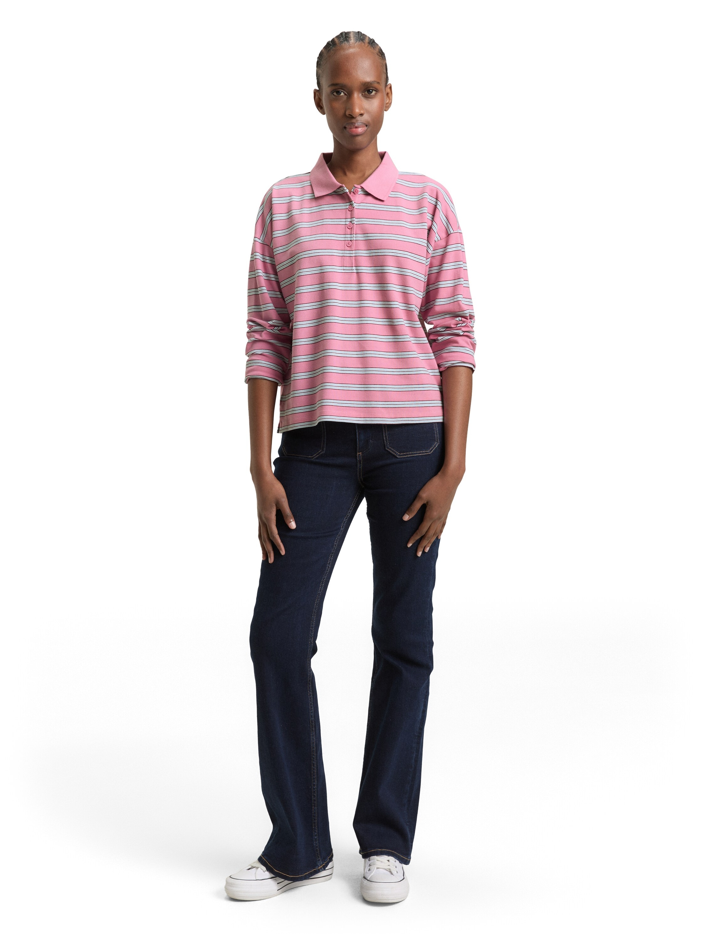 TOM TAILOR Denim Langarmshirt mit Streifen Muster