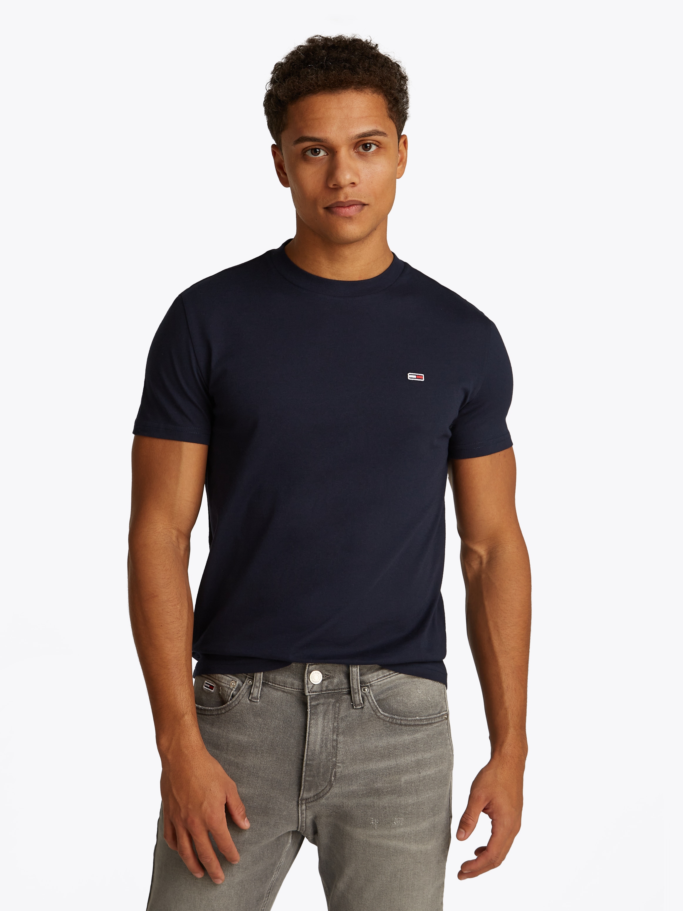 Tommy Jeans Plus Rundhalsshirt »TJM XSLIM 2PACK JERSEY TEE EXT«, (Packung, 2er-Pack), in Großen Größen, Logostickerei